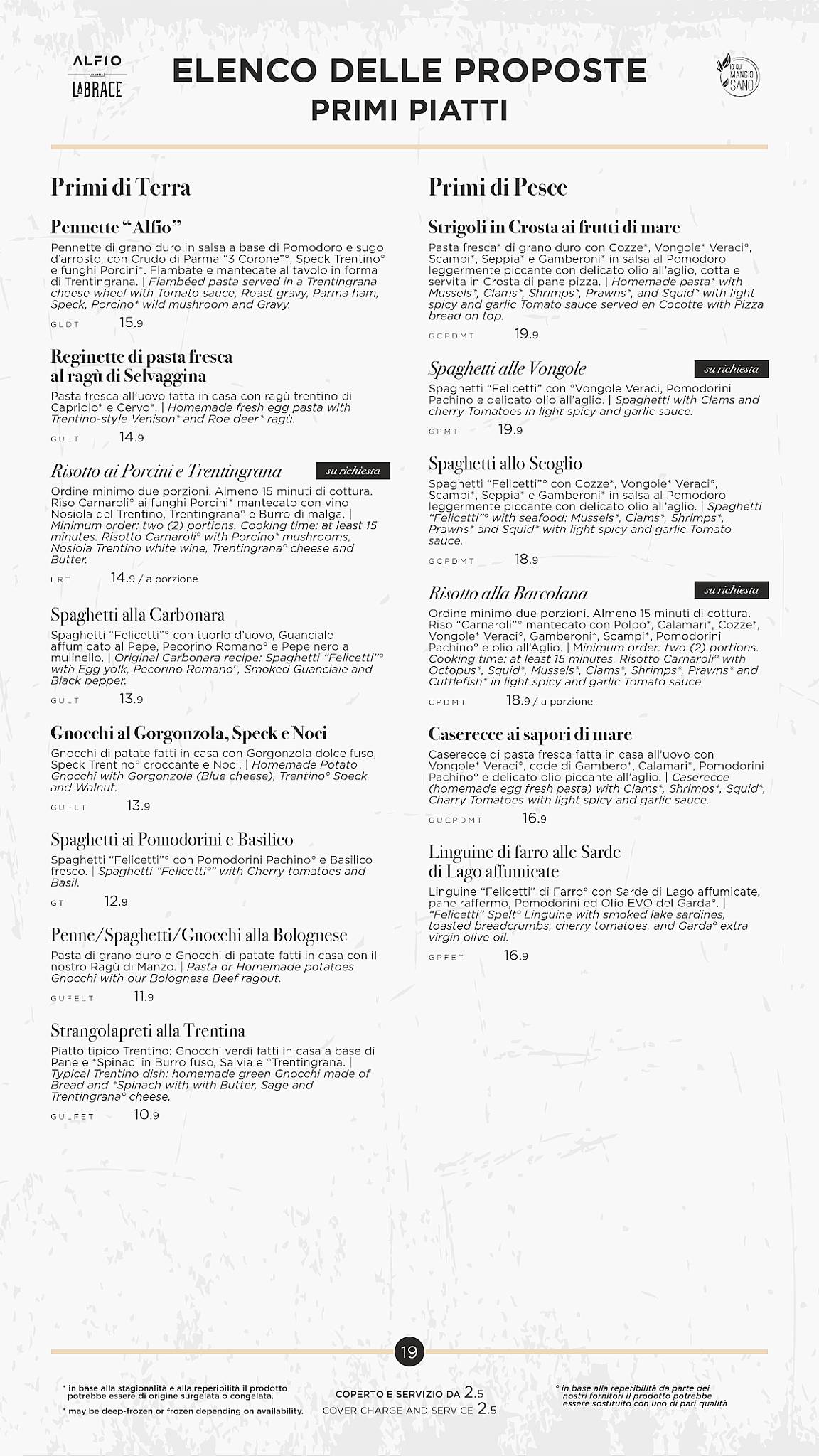 Menu di ALFIO Ristorante Pizzeria Bar 