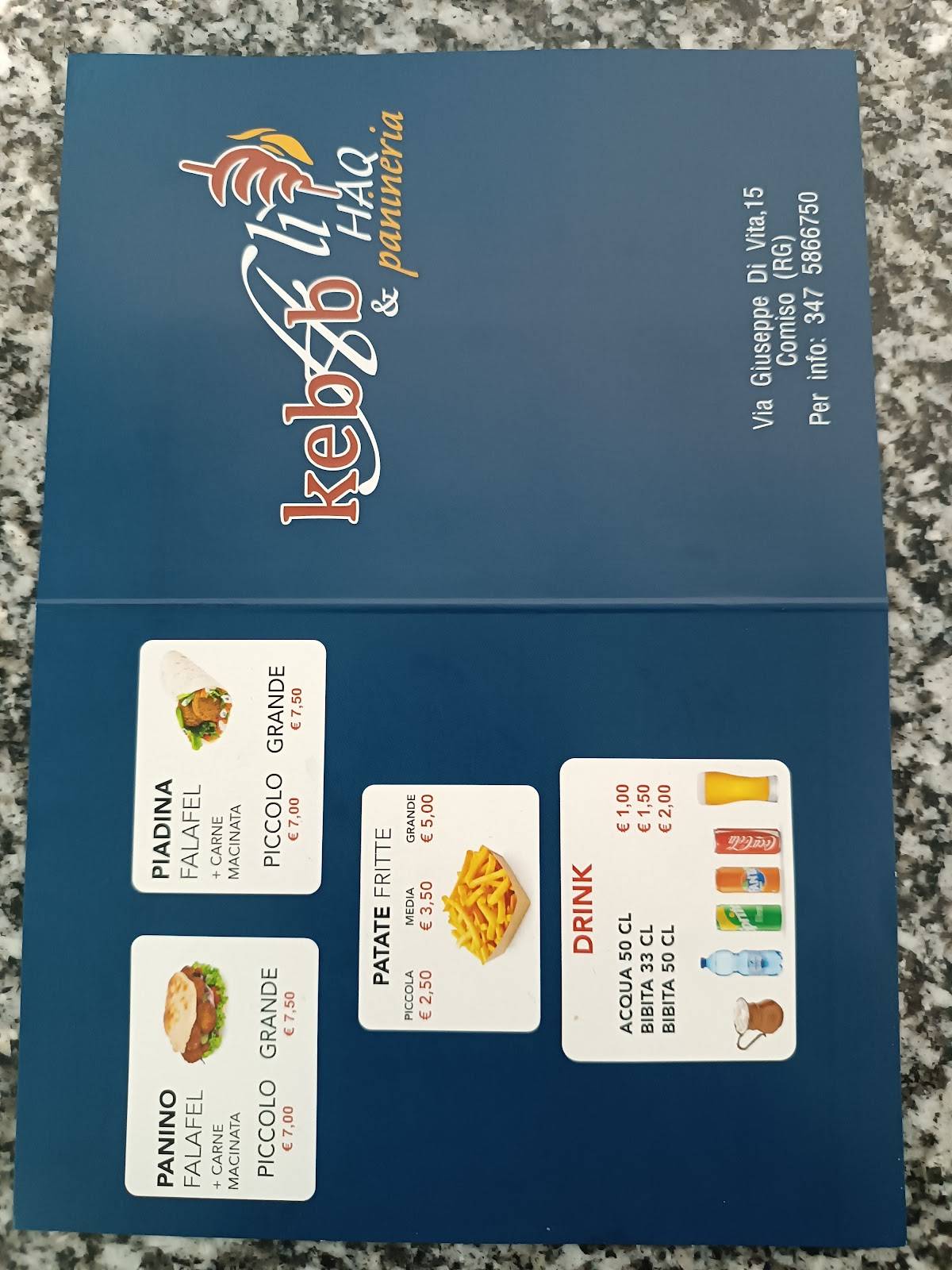 Menu di Ali HAQ Kebab & Panini 