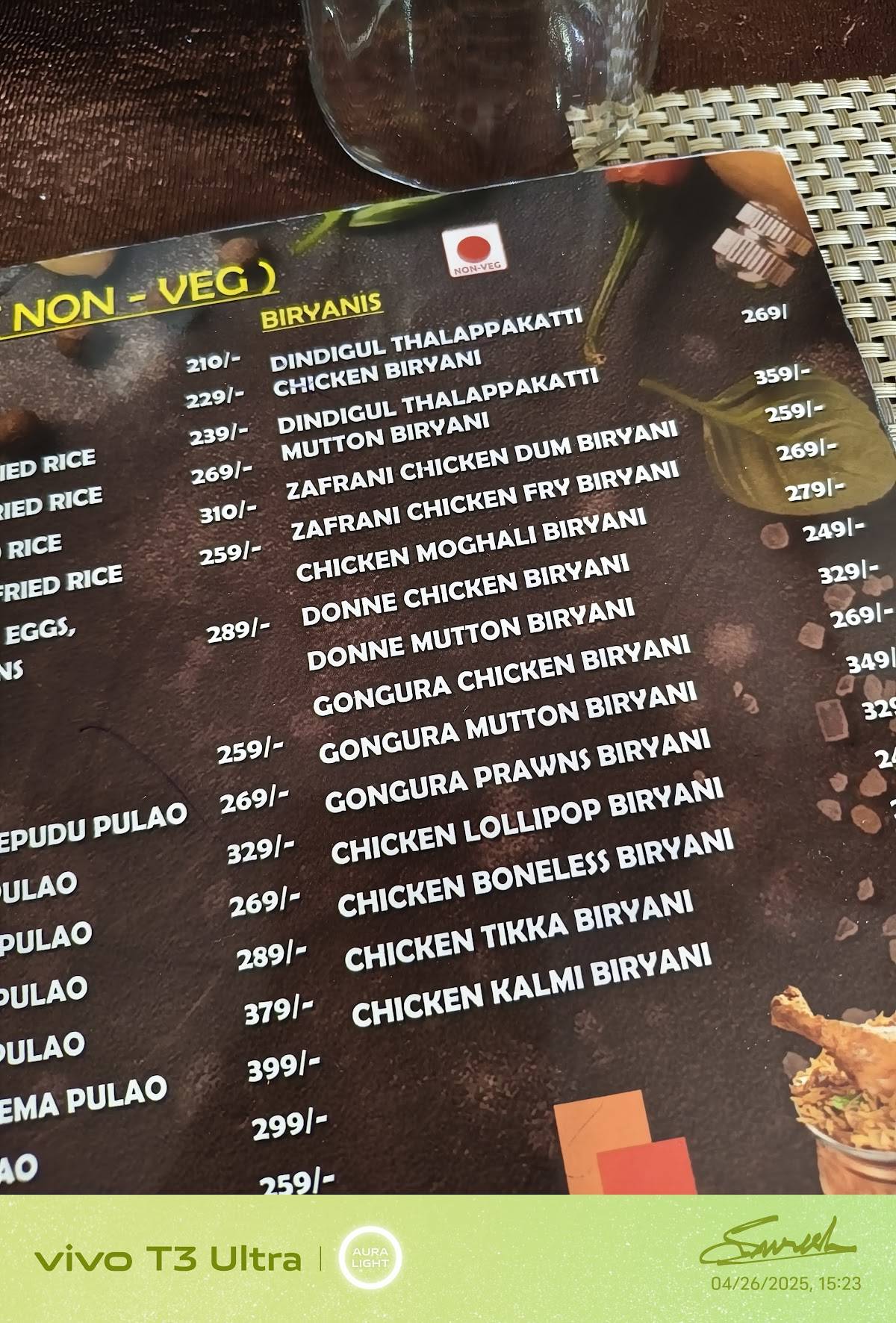 Alina's Tandoori Treats menu