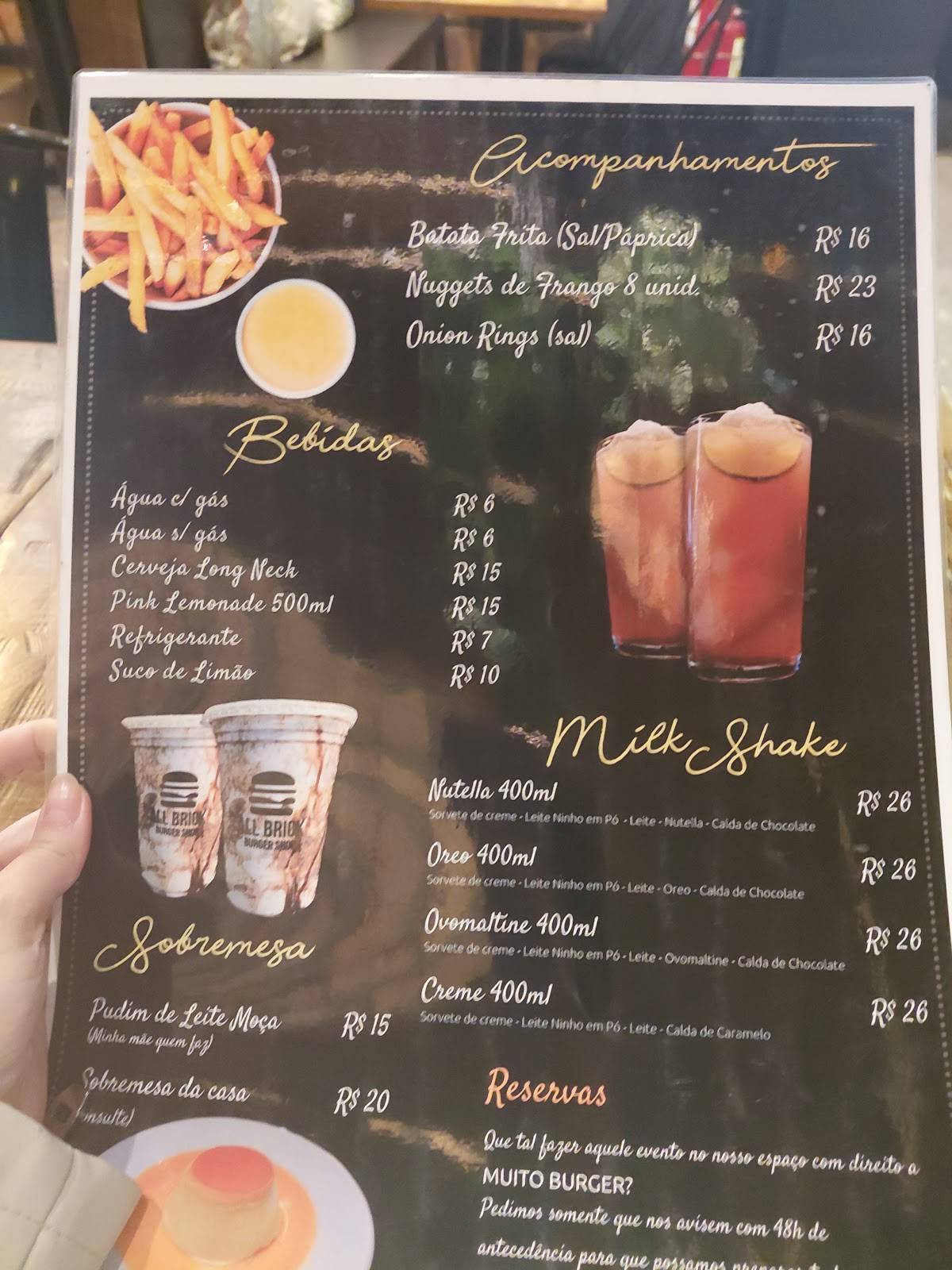 All Brick Hamburgeria cardápio