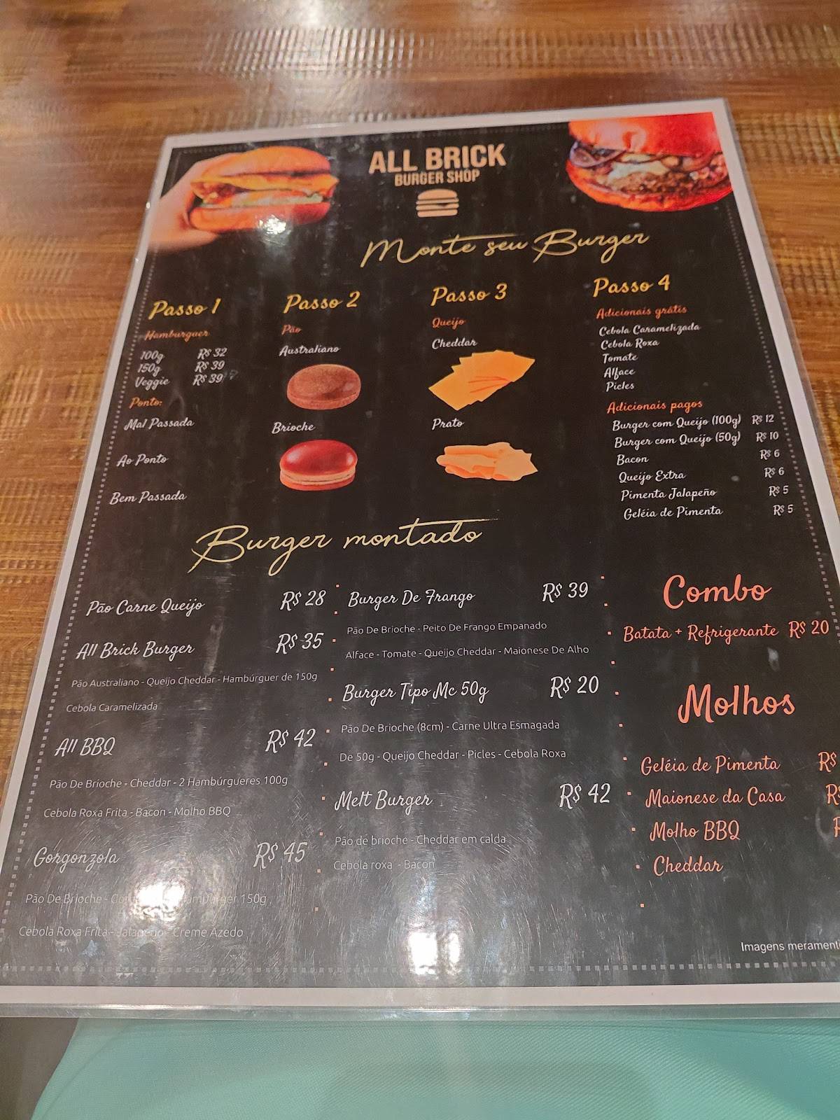 All Brick Hamburgeria cardápio