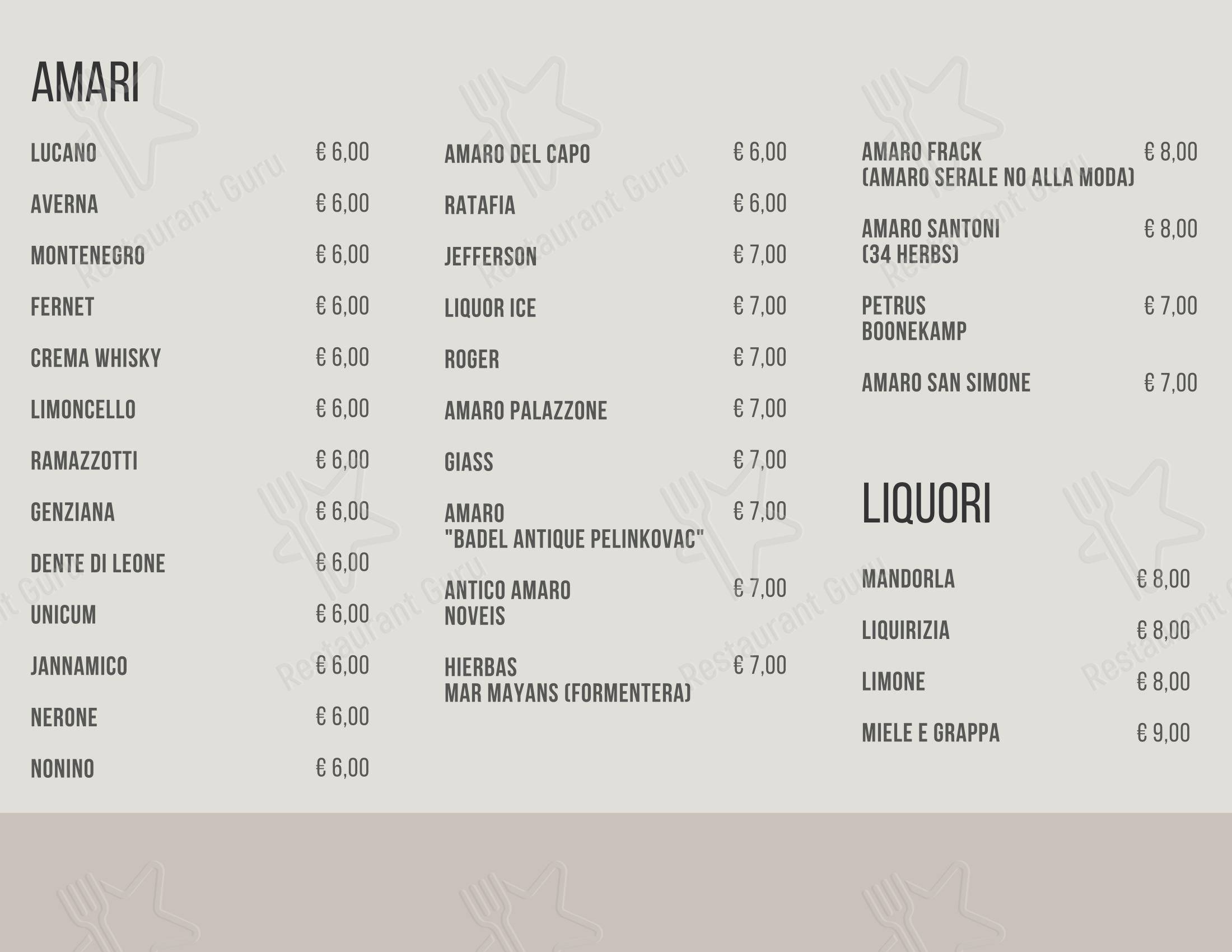 AllEur - Caffè e cucina in Roma - Menu bar