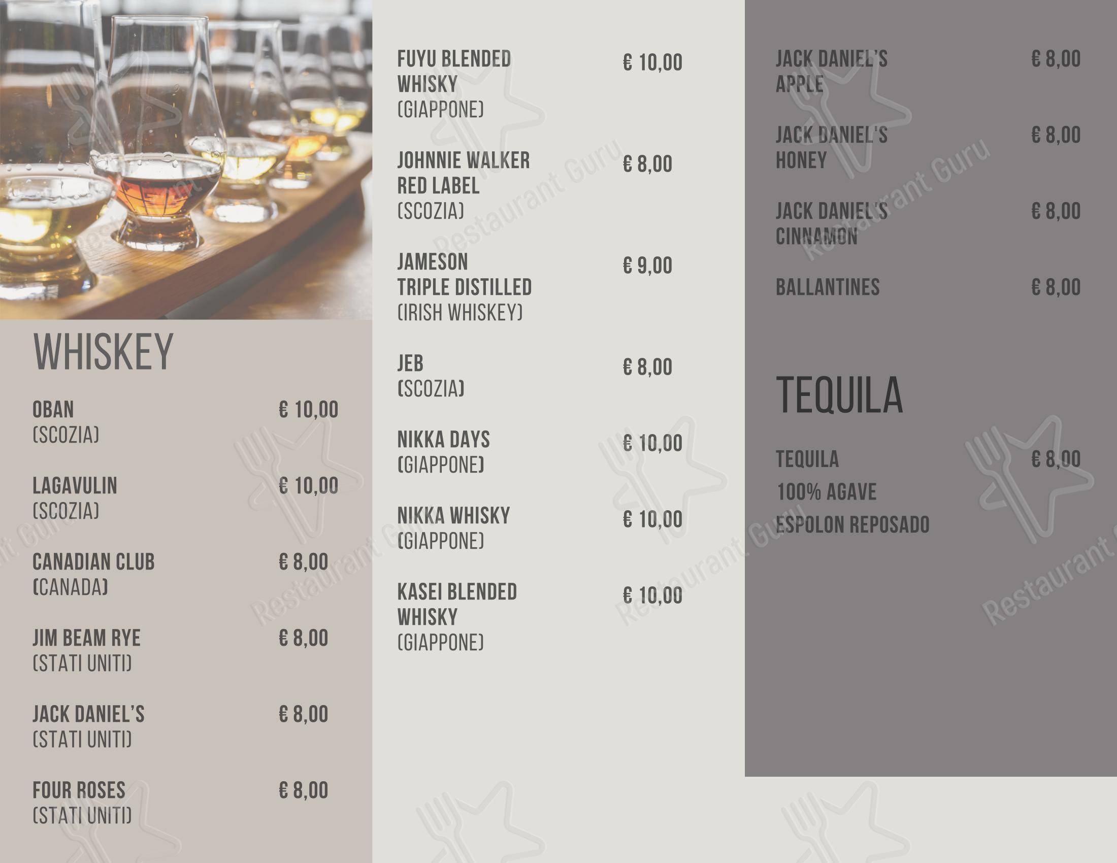 AllEur - Caffè e cucina in Roma - Menu bar