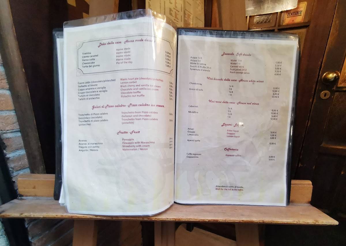 Menu di Alle Carrette 