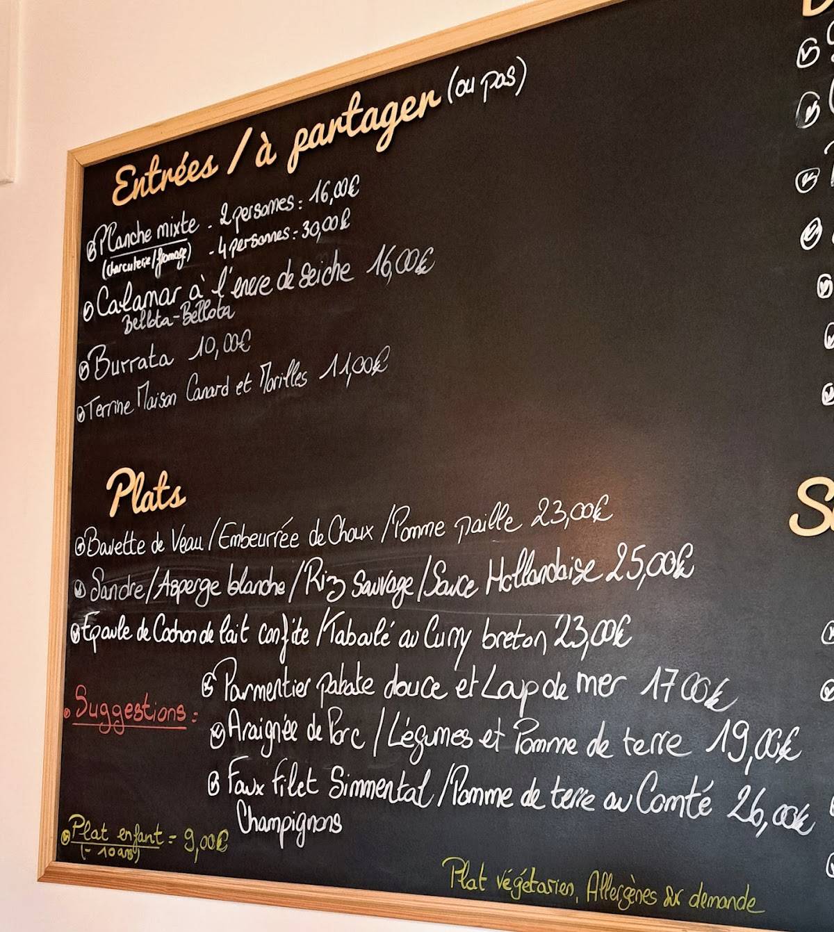 Menu de Almanach restaurant