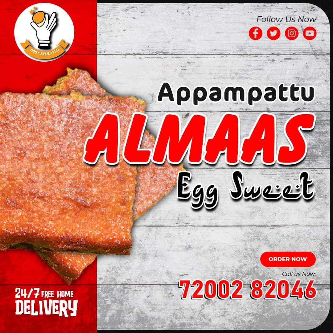 Almas Sweet mutta mittai menu