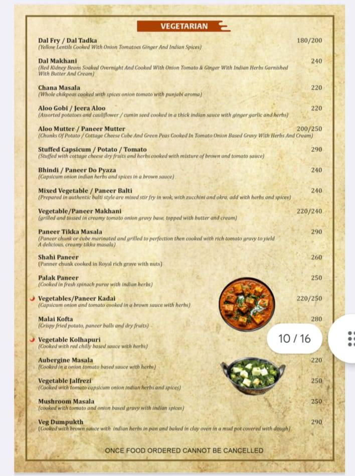 Alora Spice menu