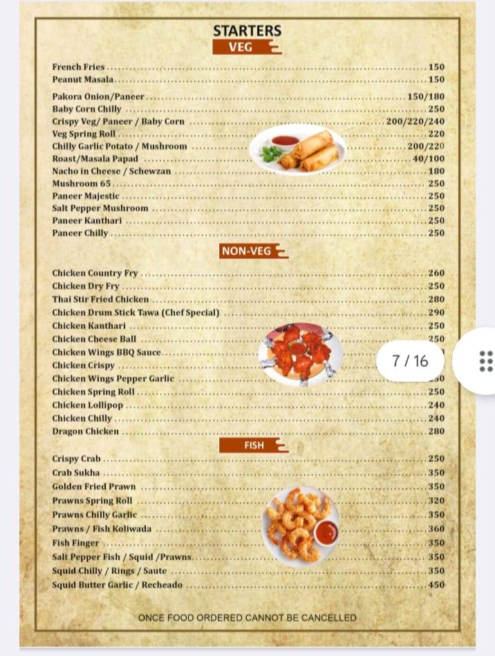 Alora Spice menu