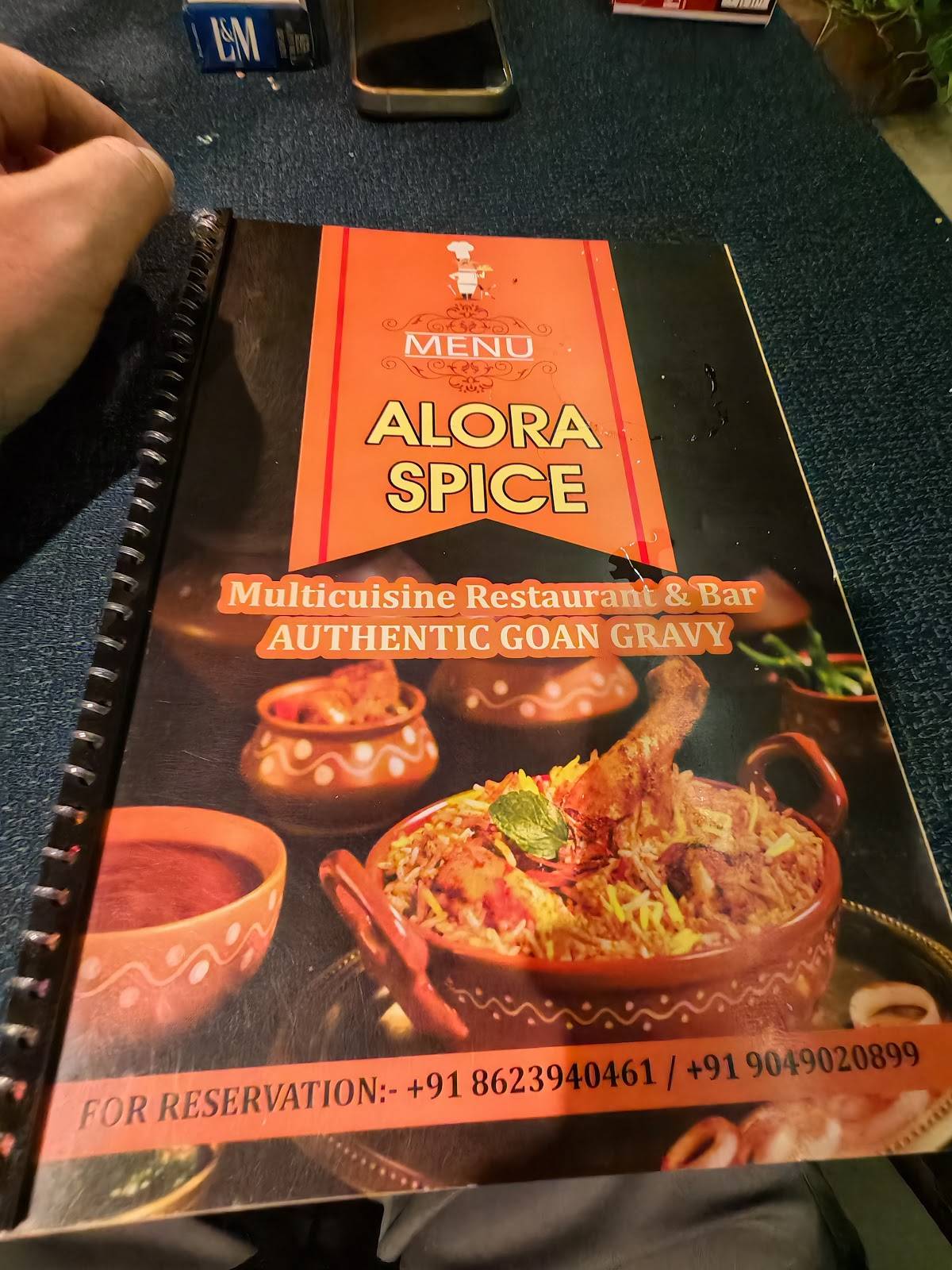 Alora Spice menu