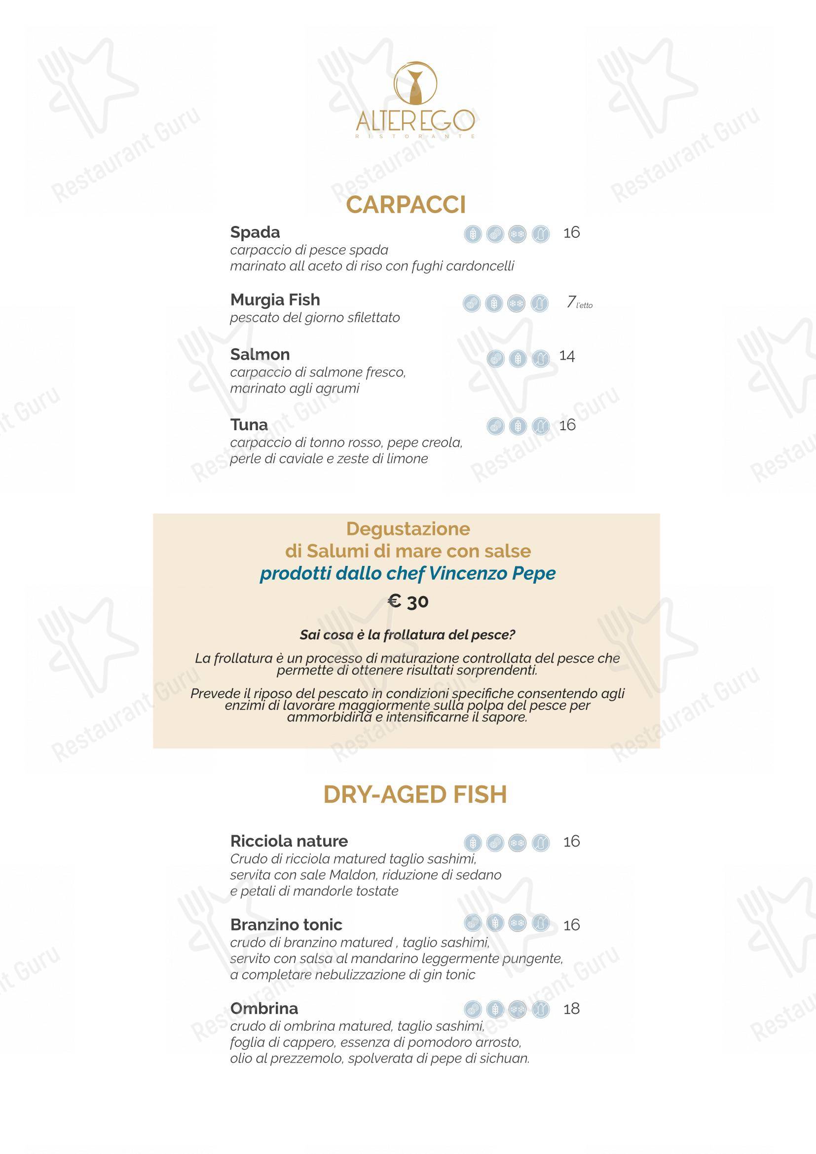 Menu per Alterego Comfort Food in Altamura