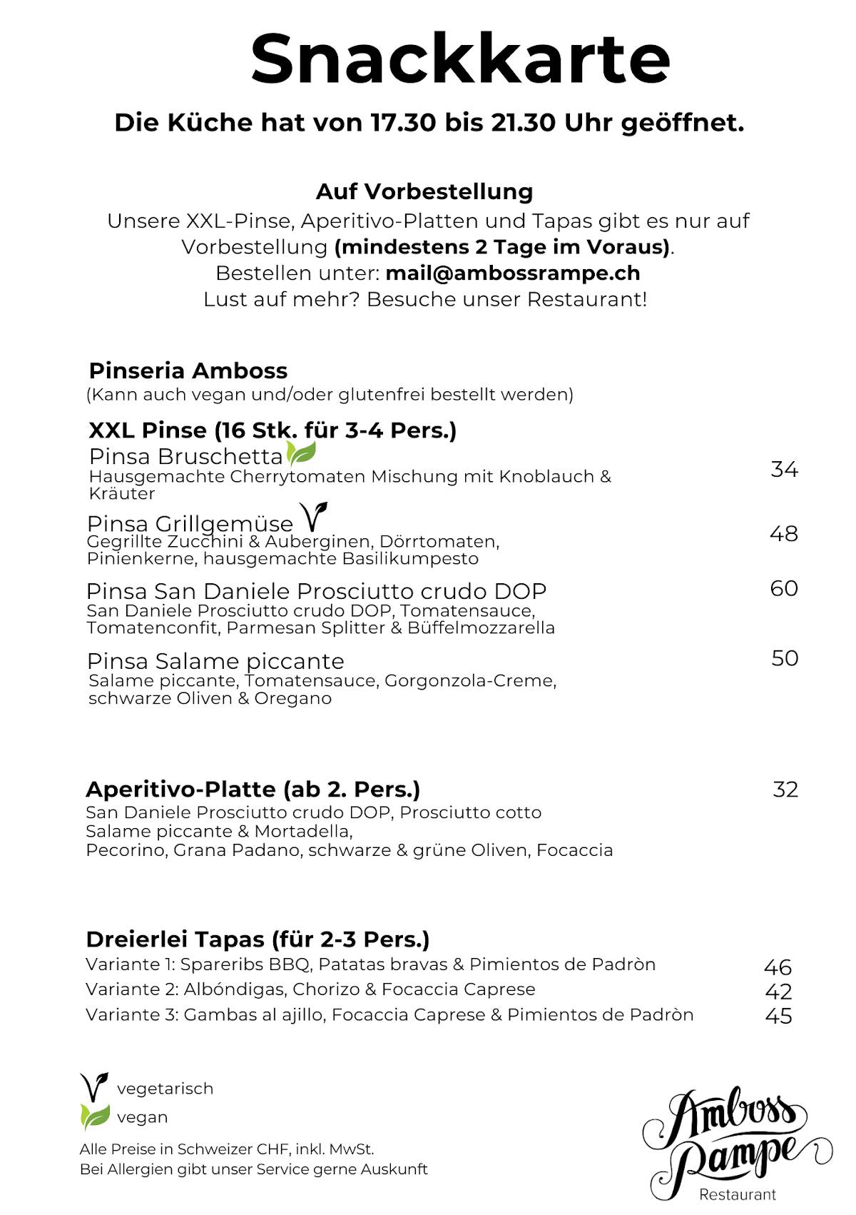 Menu di Amboss Rampe Bar 