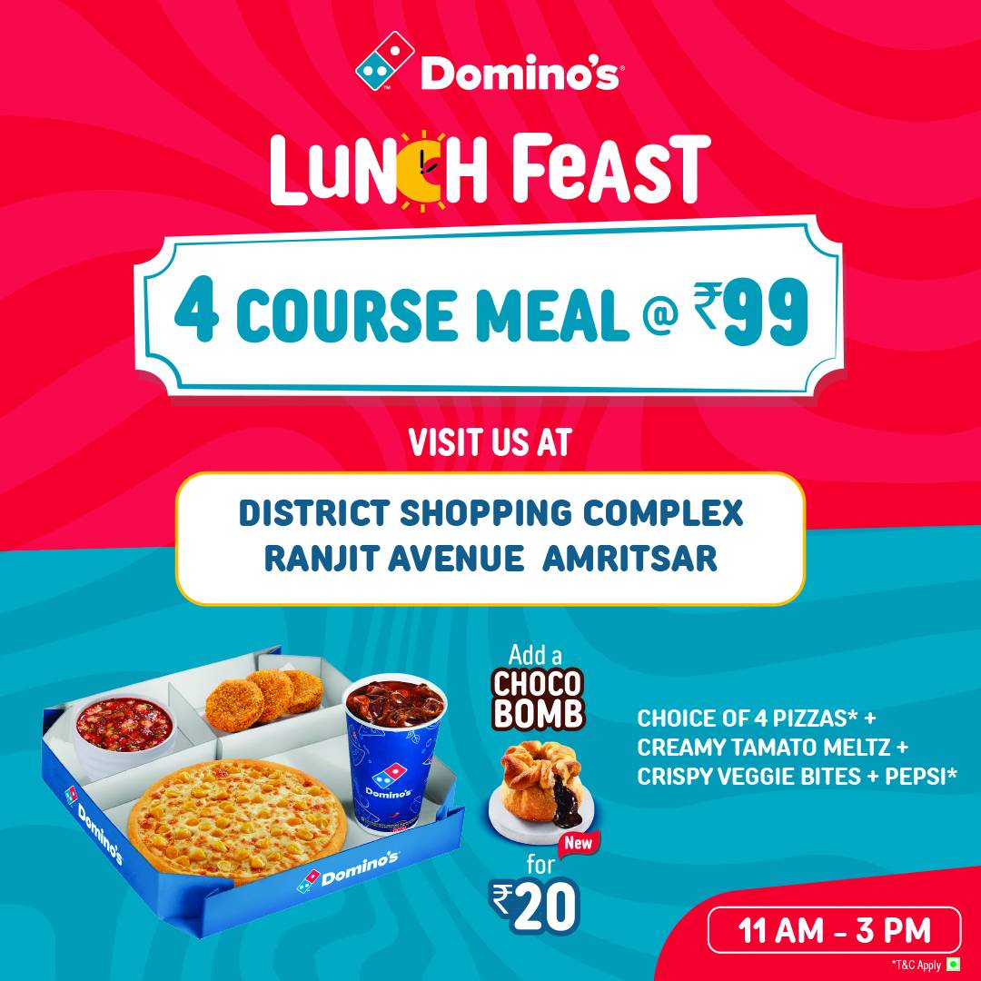 Domino's Pizza Ranjit Avenue, District Shoppig Amritsar menu