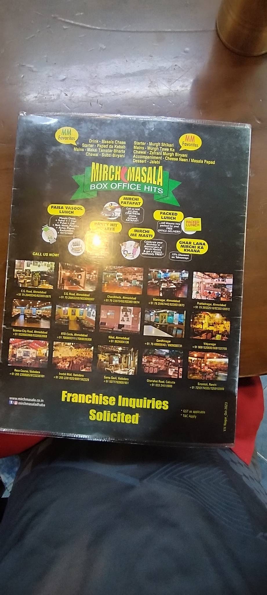 Mirch Masala, Vallabh Vidyanagar menu