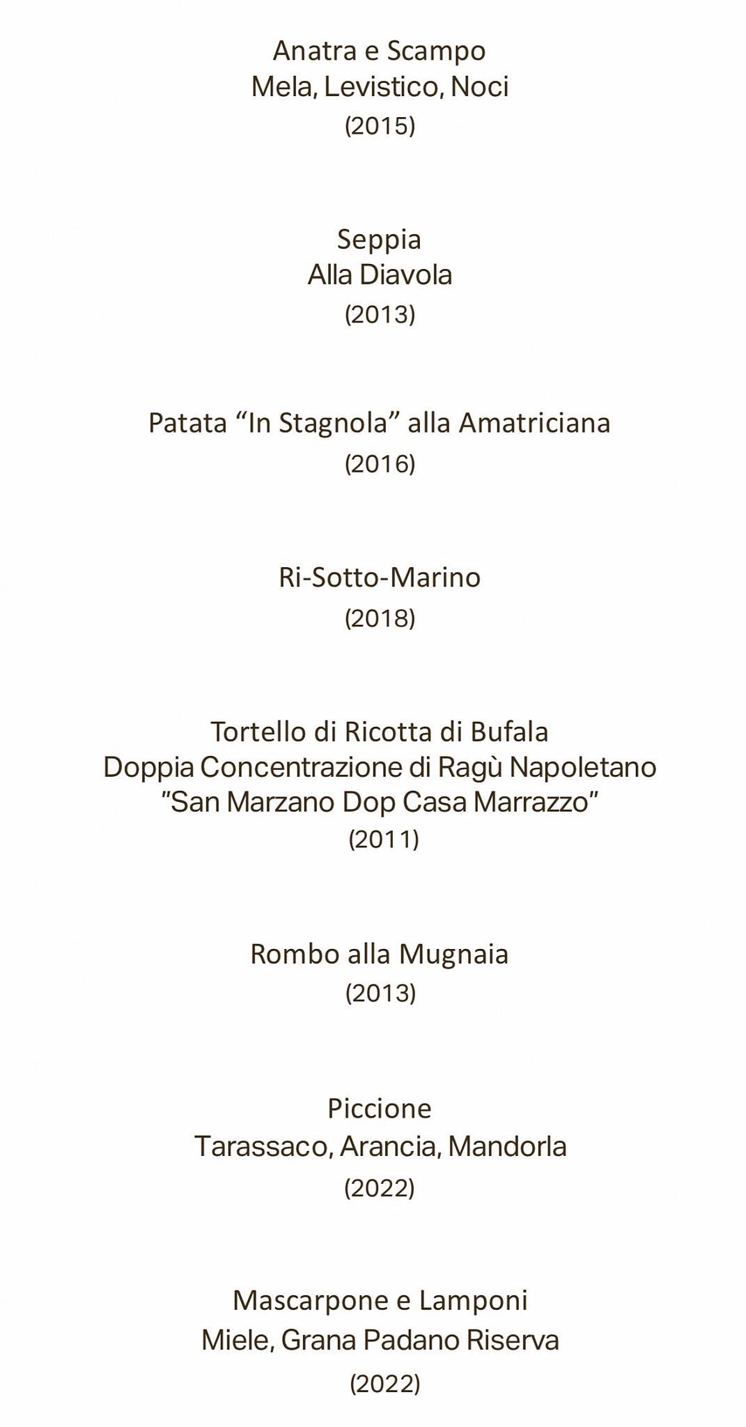 Menu di Andrea Aprea Ristorante 