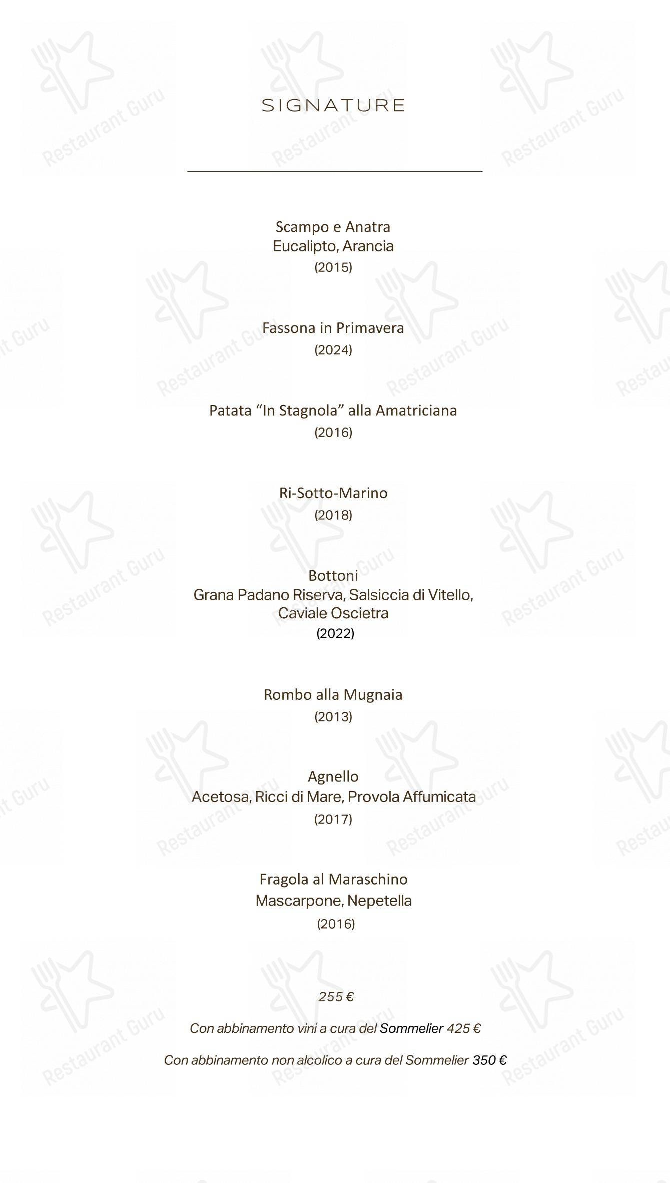 Menu di Andrea Aprea Ristorante - Menu