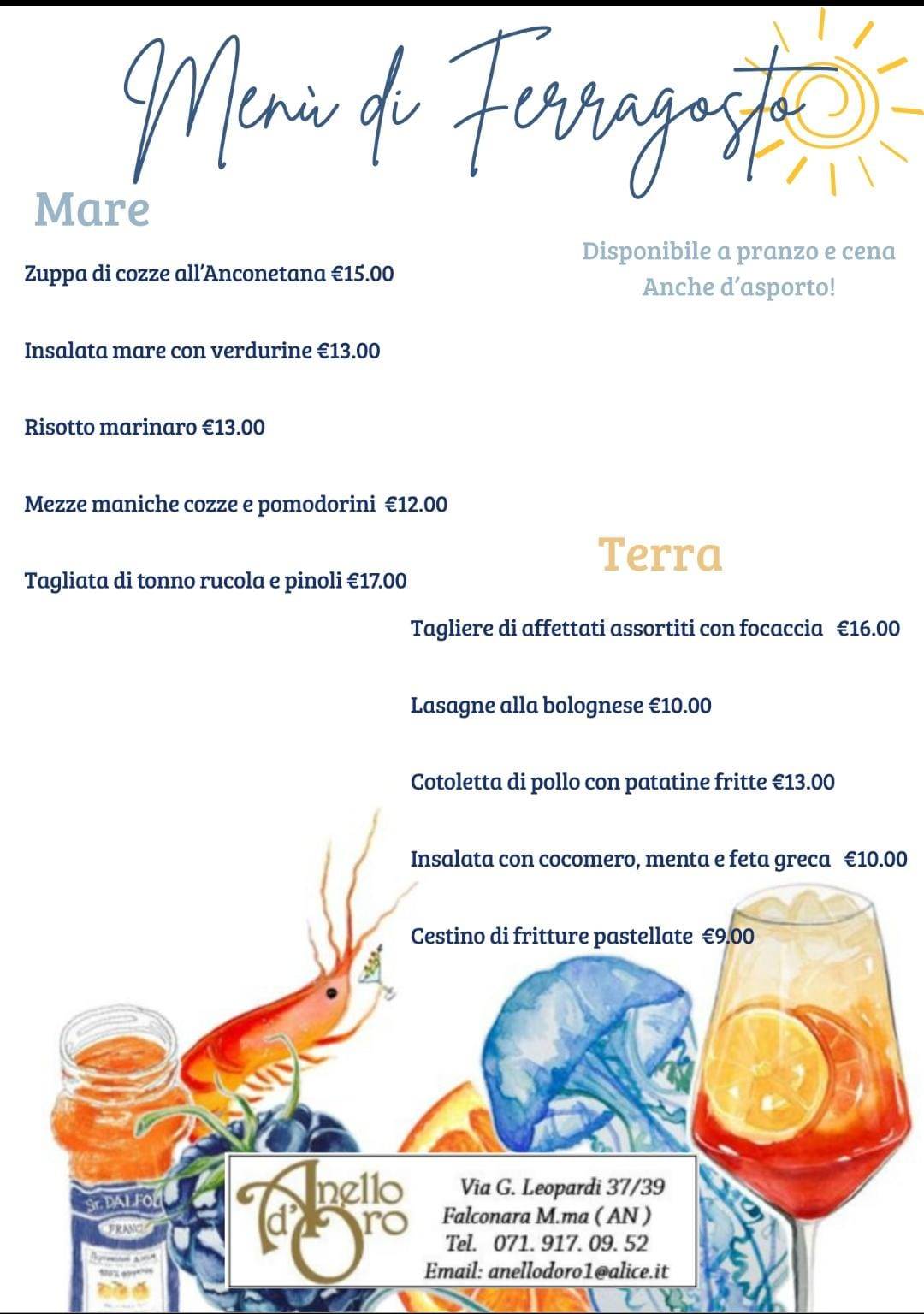 Menu di Anello D'Oro 
