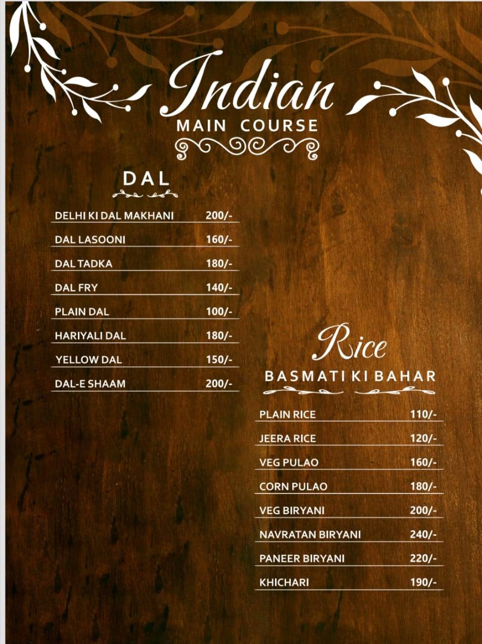 Annamaya Restaurant & Rooms menu