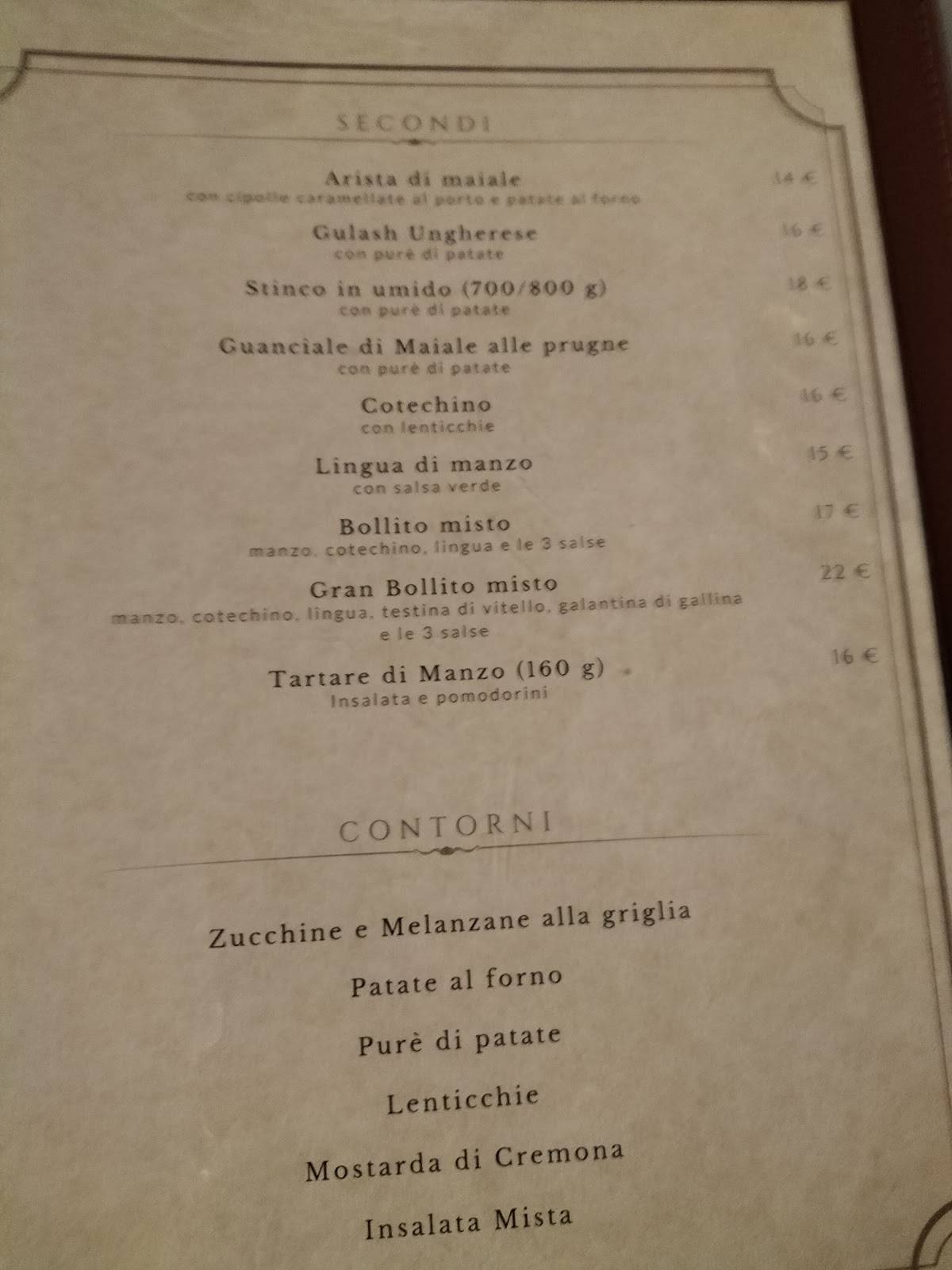 Menu di Antica Locanda Bissone 