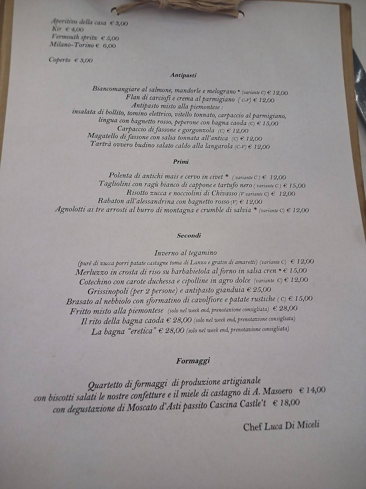 Menu di Antica Trattoria con Calma 