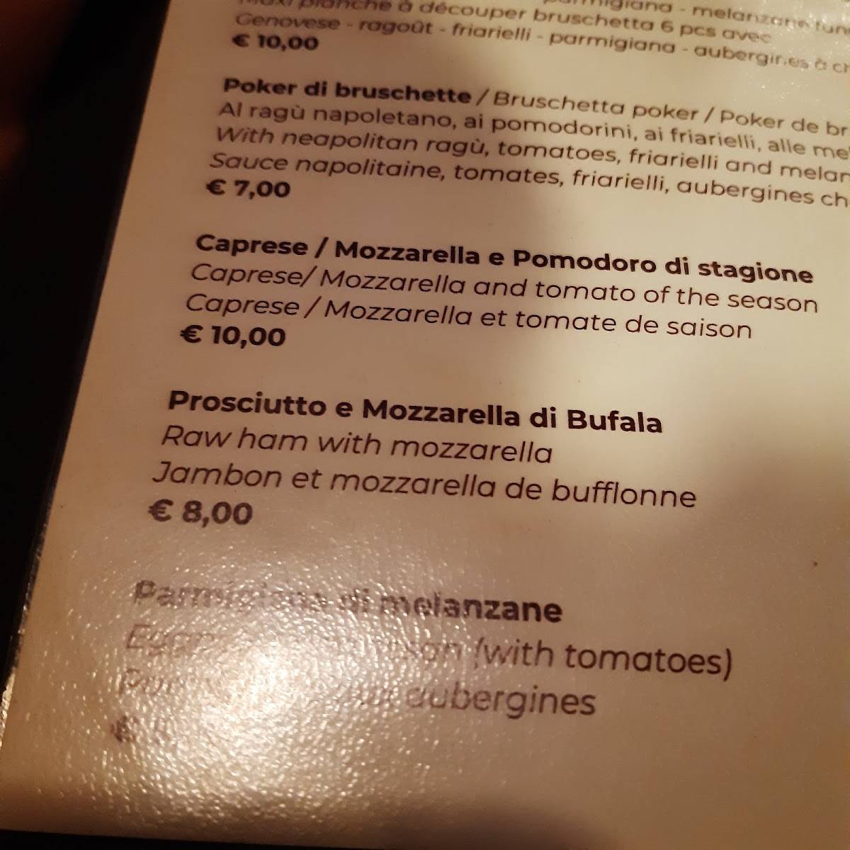 Menu di Antica Trattoria del Nilo - Spaccanapoli 