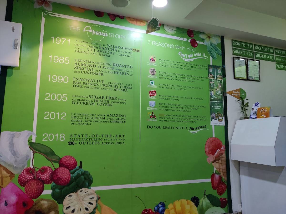 Apsara Ice Creams menu