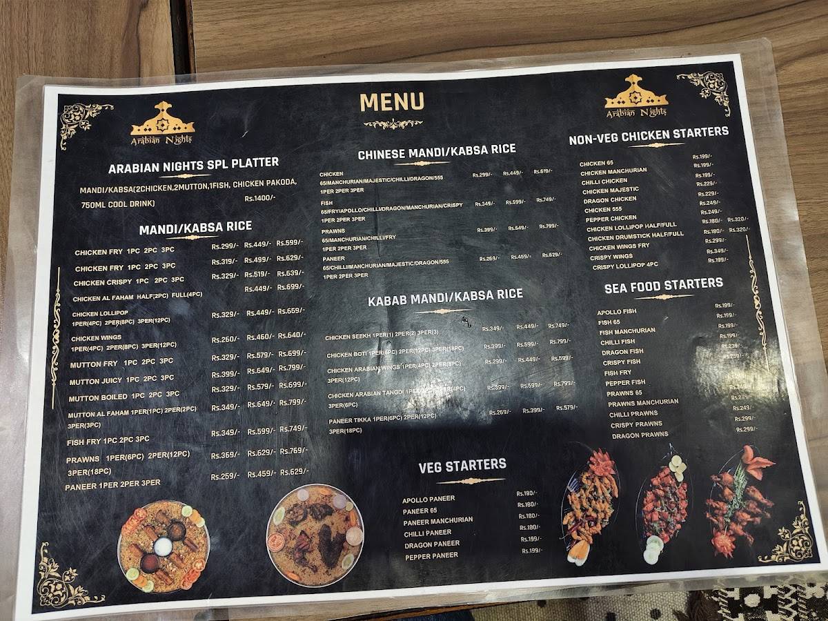 Arabian Nights Mandi Restaurant menu