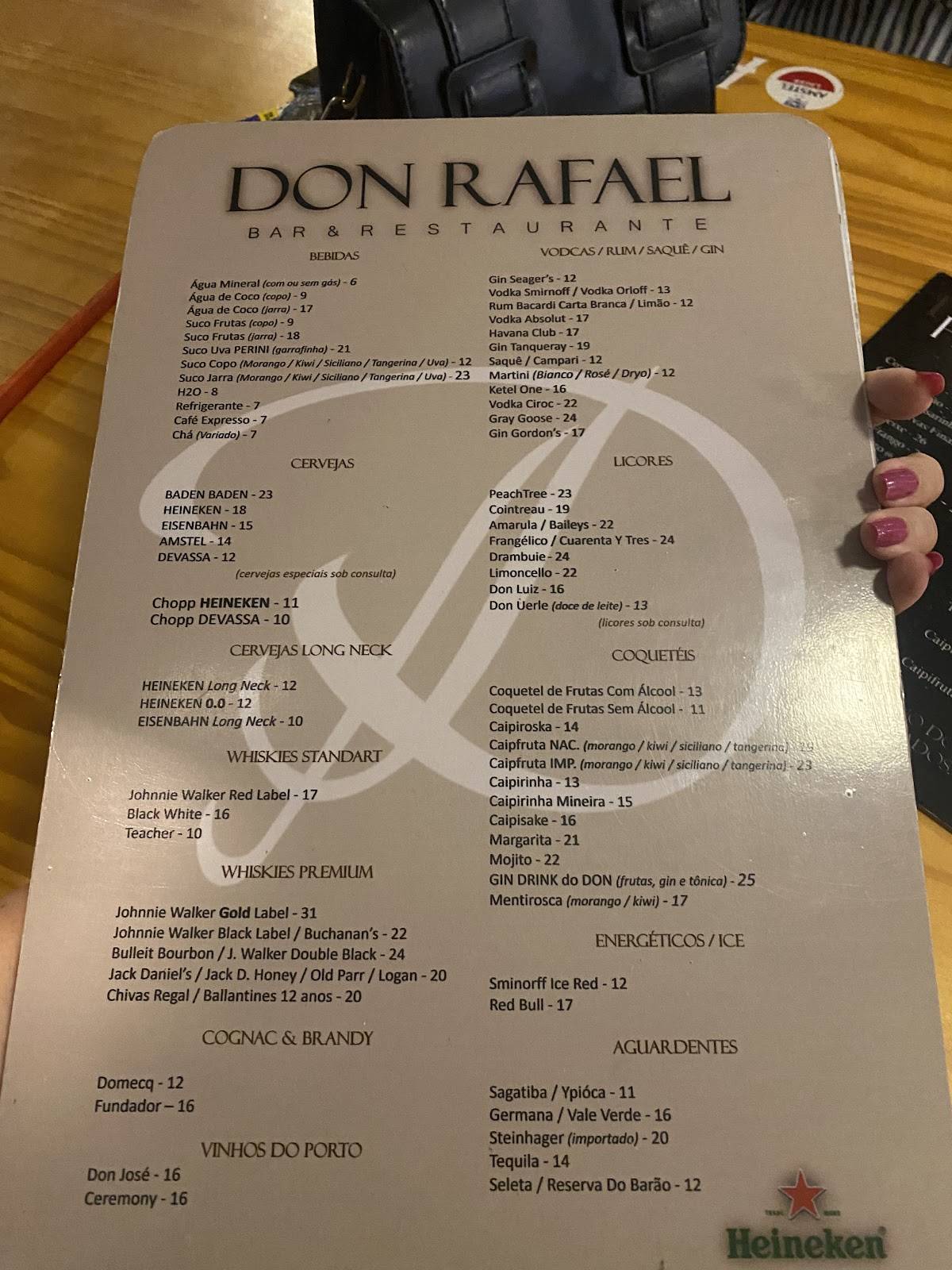 Don Rafael Garcia cardápio