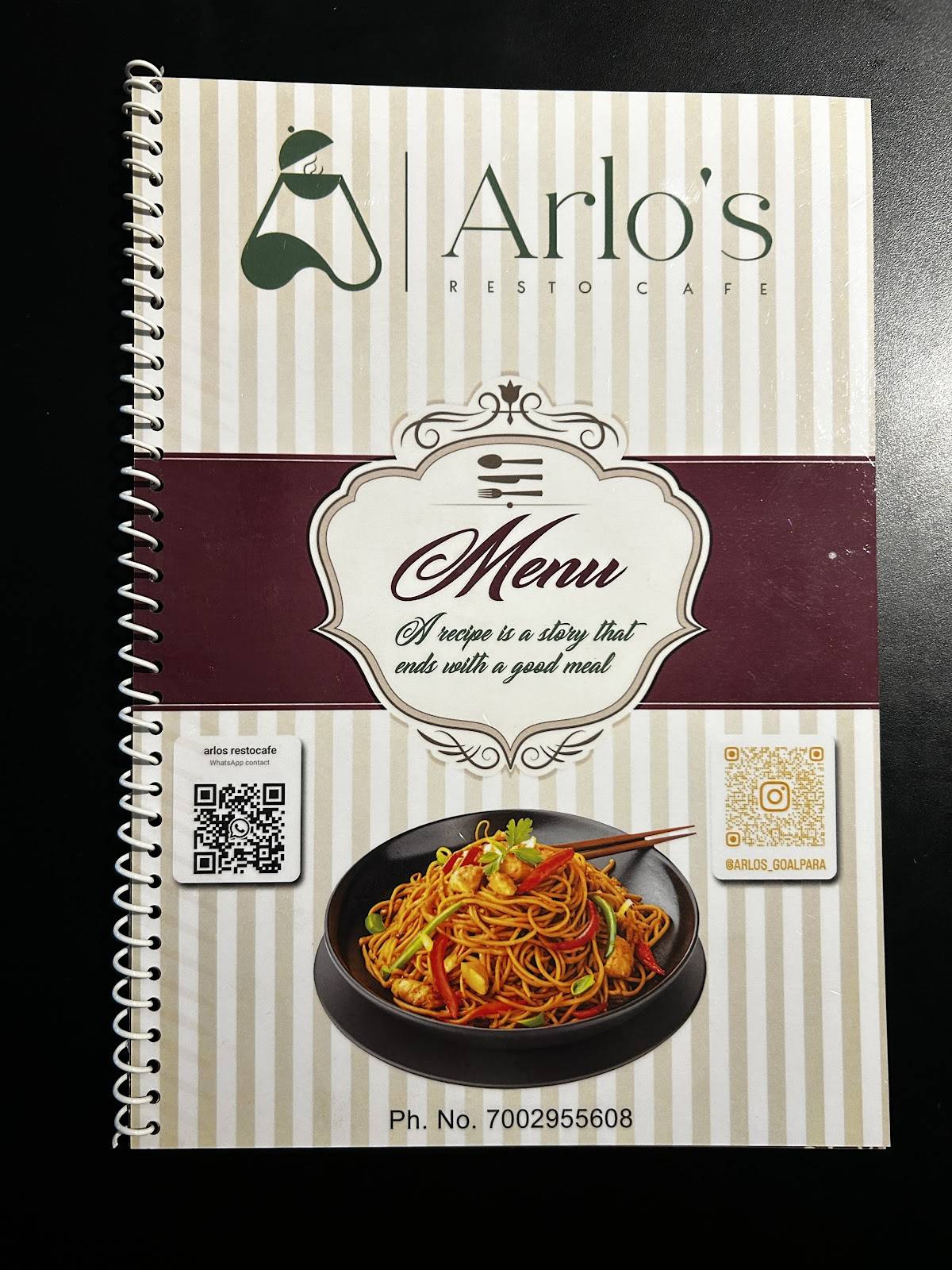 Arlo's Restocafe menu