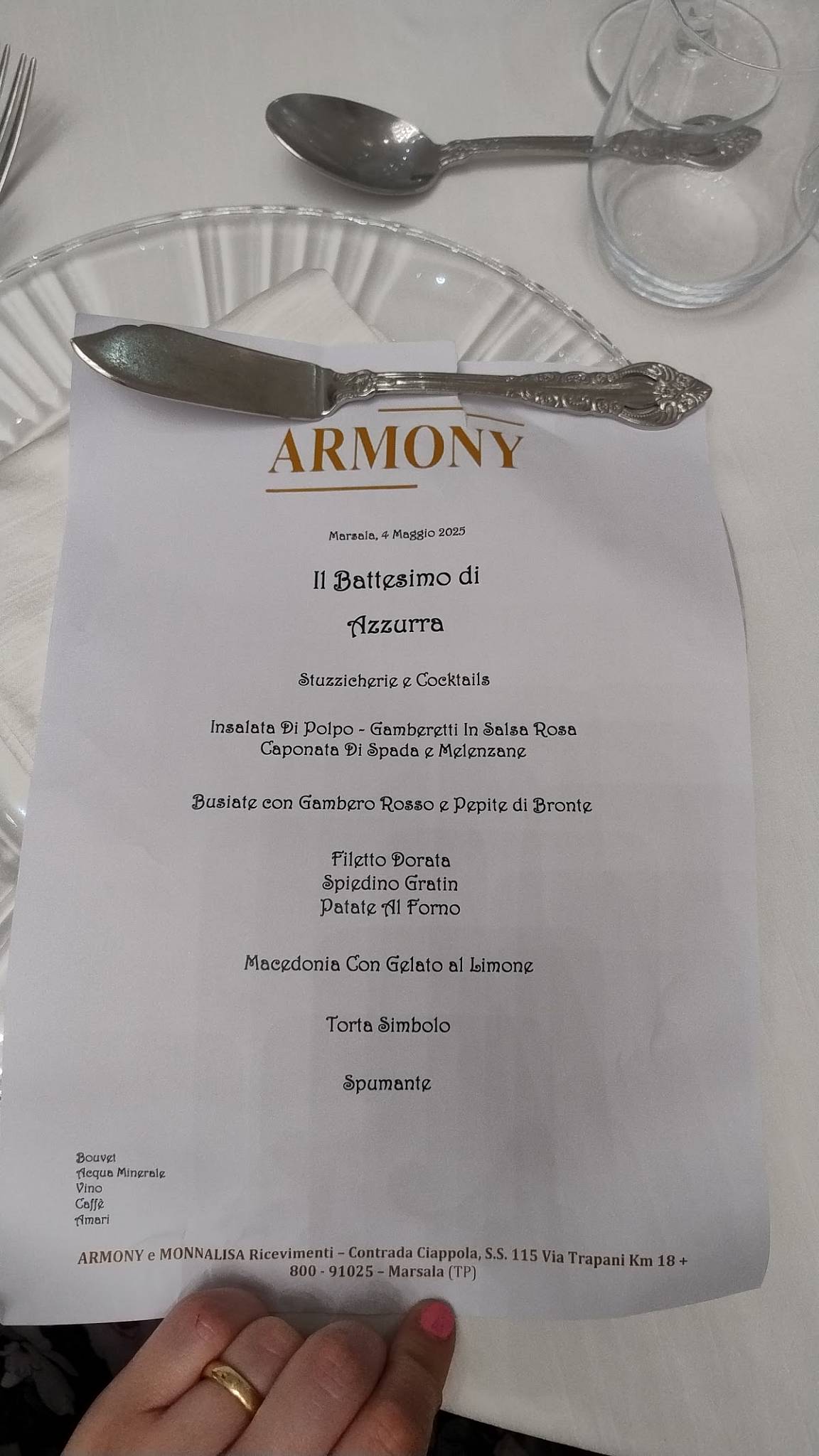 Menu di Armony Srl 