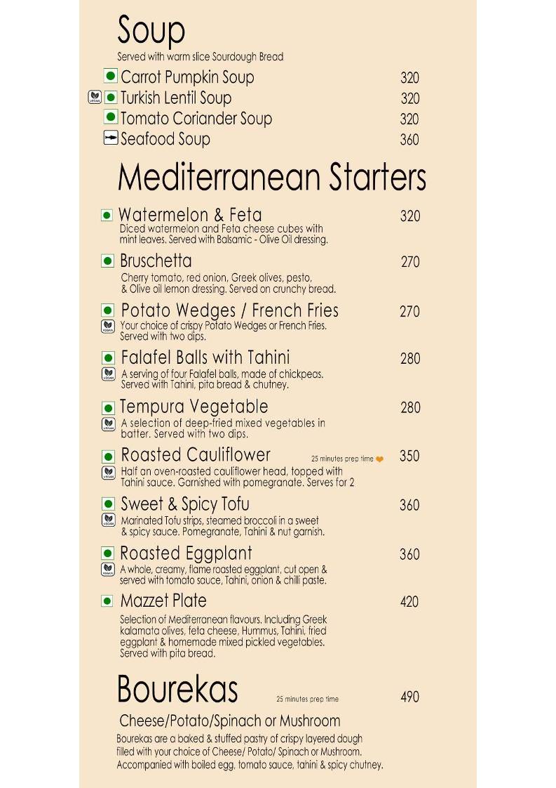 Mojigao Eco Resort menu