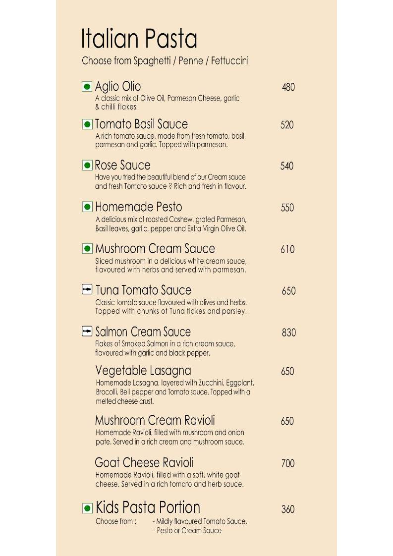 Mojigao Eco Resort menu