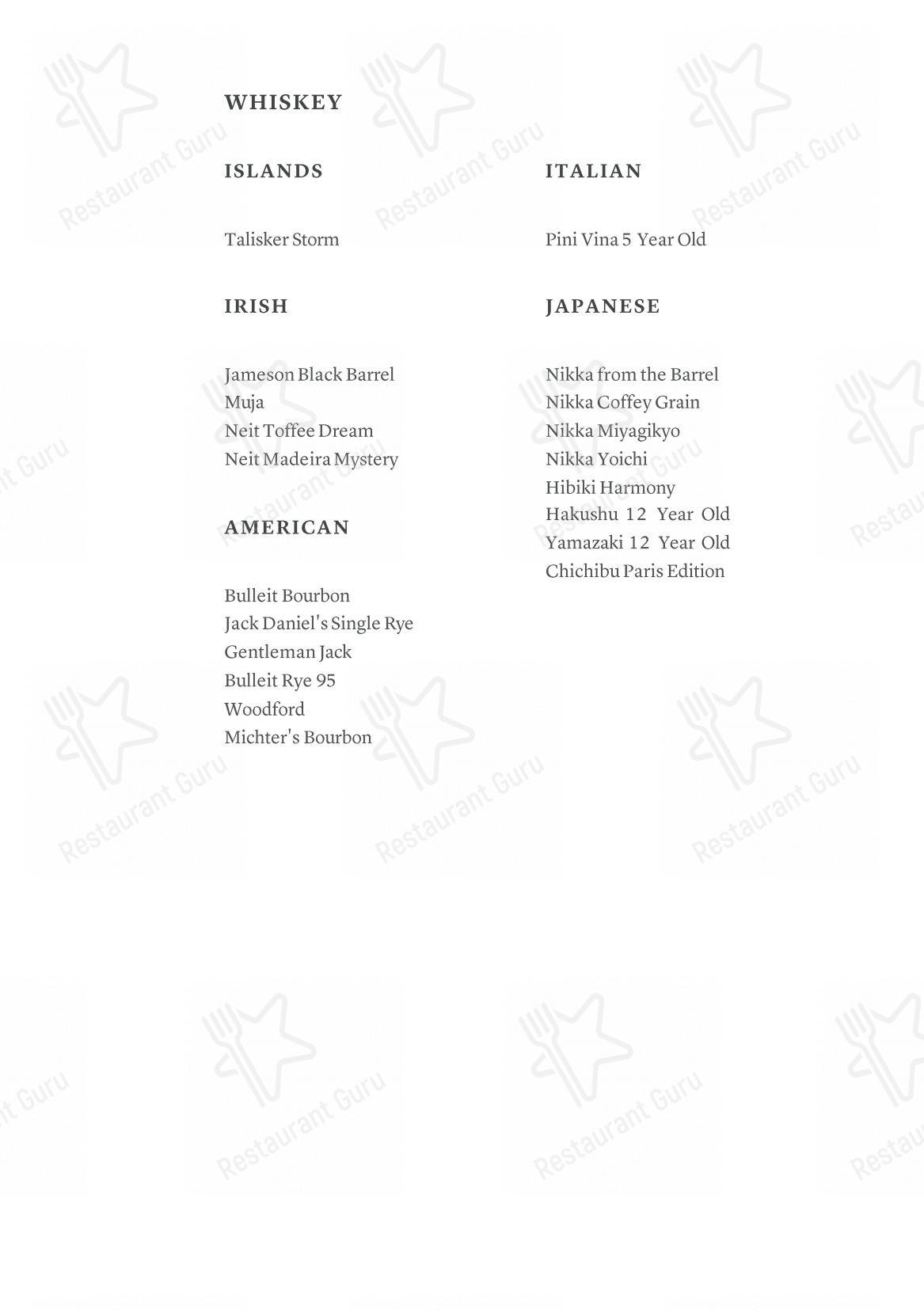 Menu di Arva presso Aman Venice - Menu bar