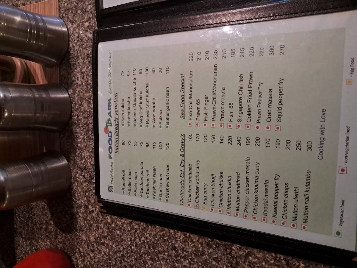 Asoka Food Park menu
