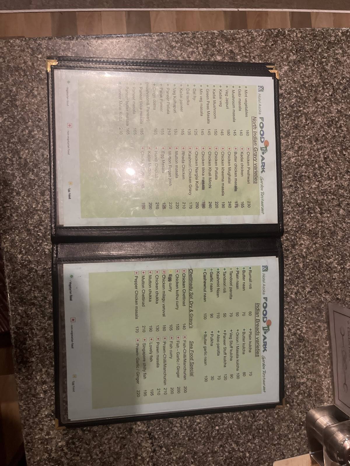 Asoka Food Park menu