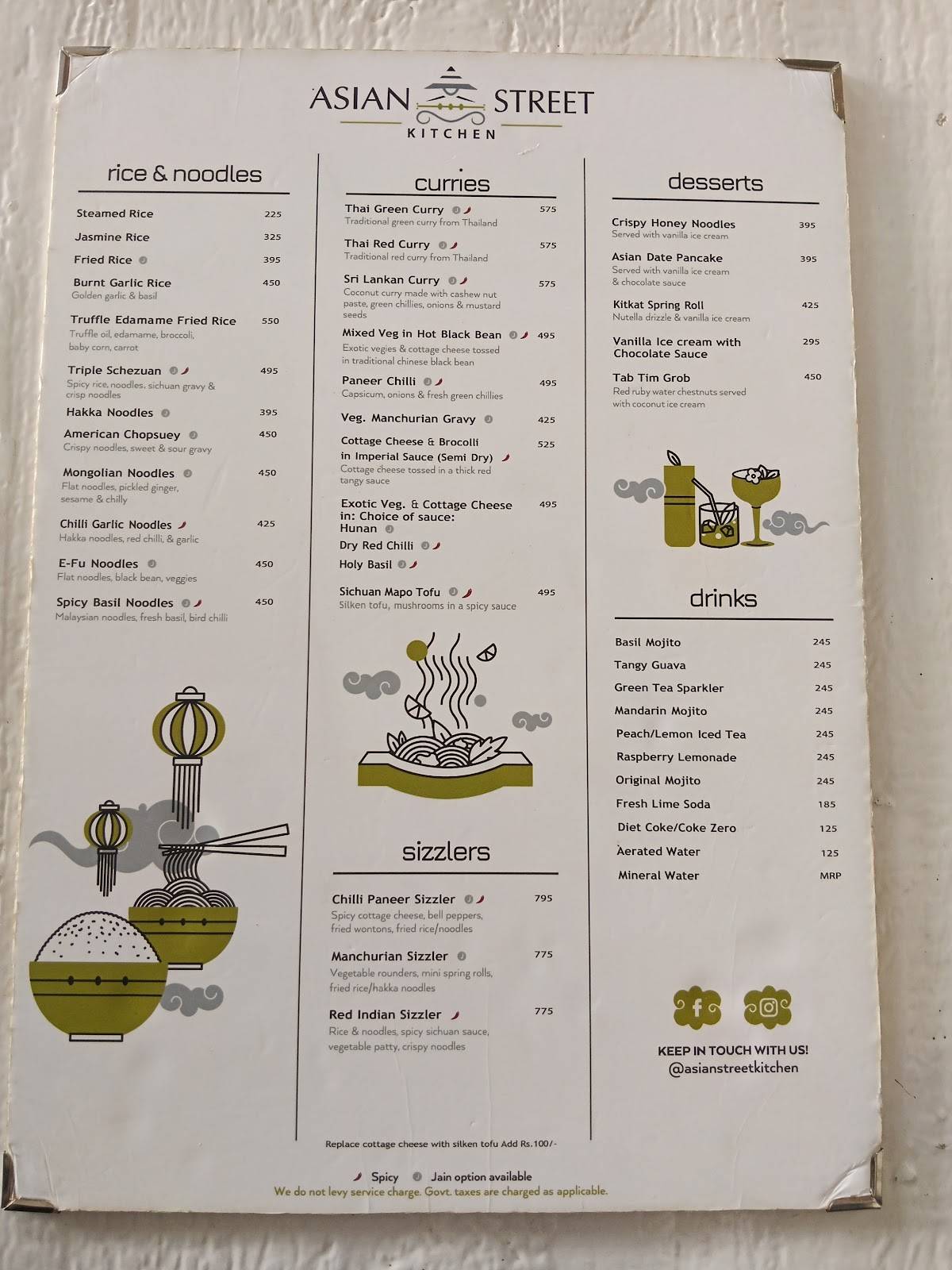 Asian Street Kitchen menu