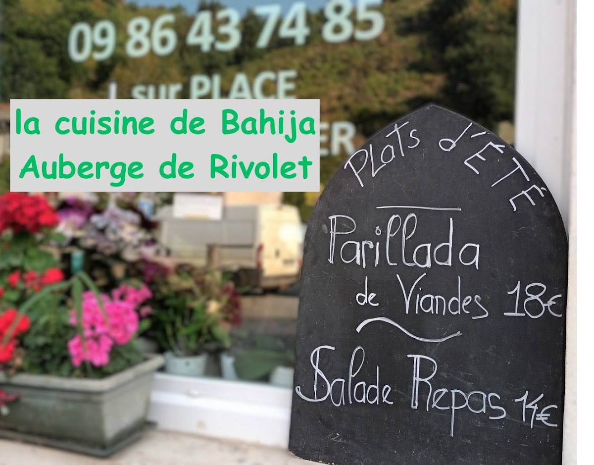 Menu de Auberge De Rivolet - La Cuisine de BAHIJA
