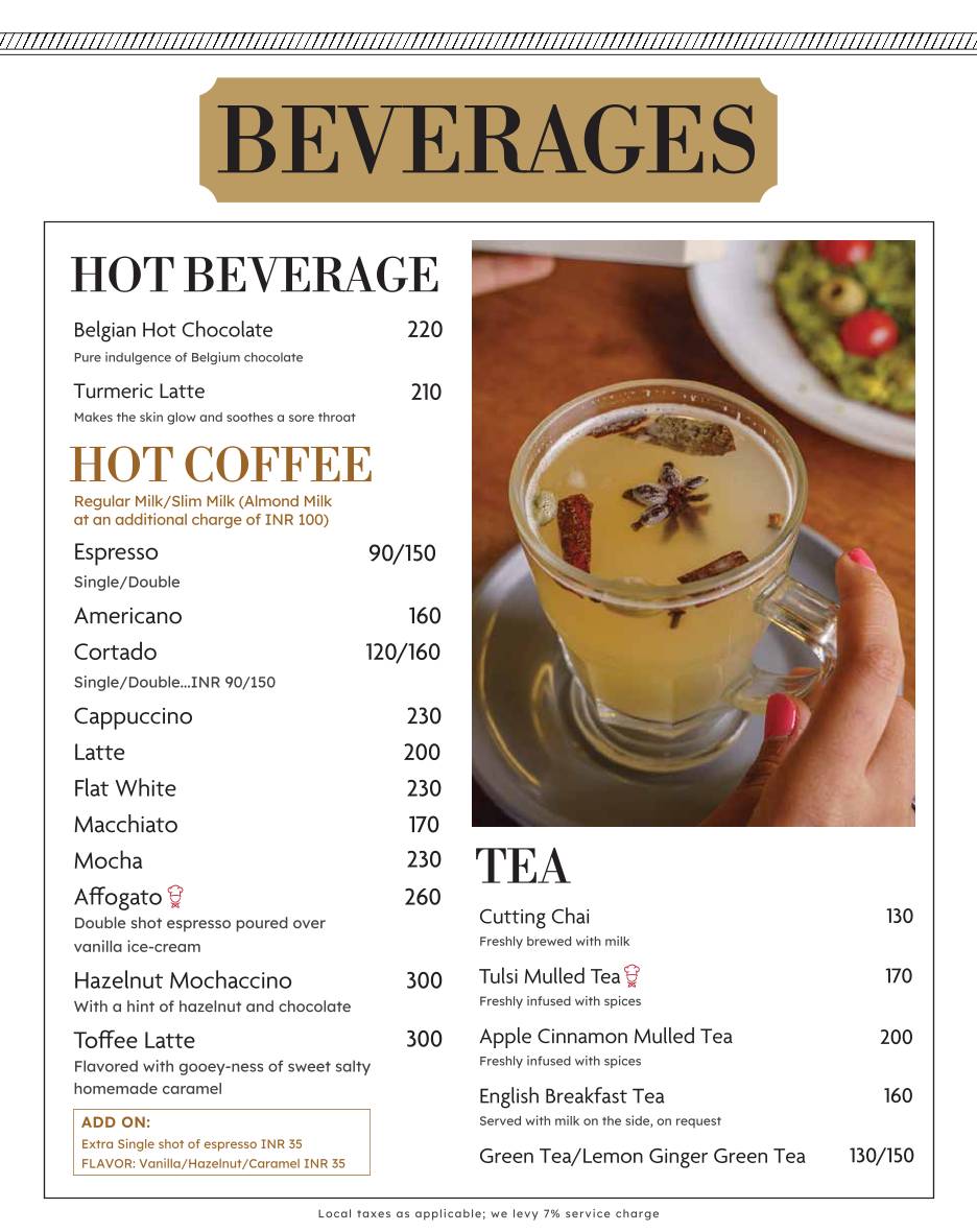 August Cafe menu