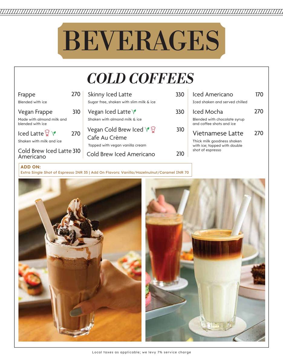 August Cafe menu