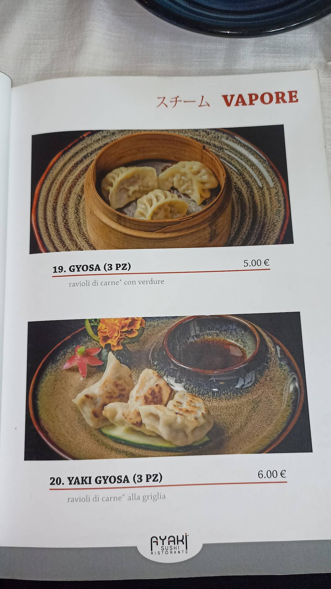 Menu di Ayaki Sushi Ristorante 