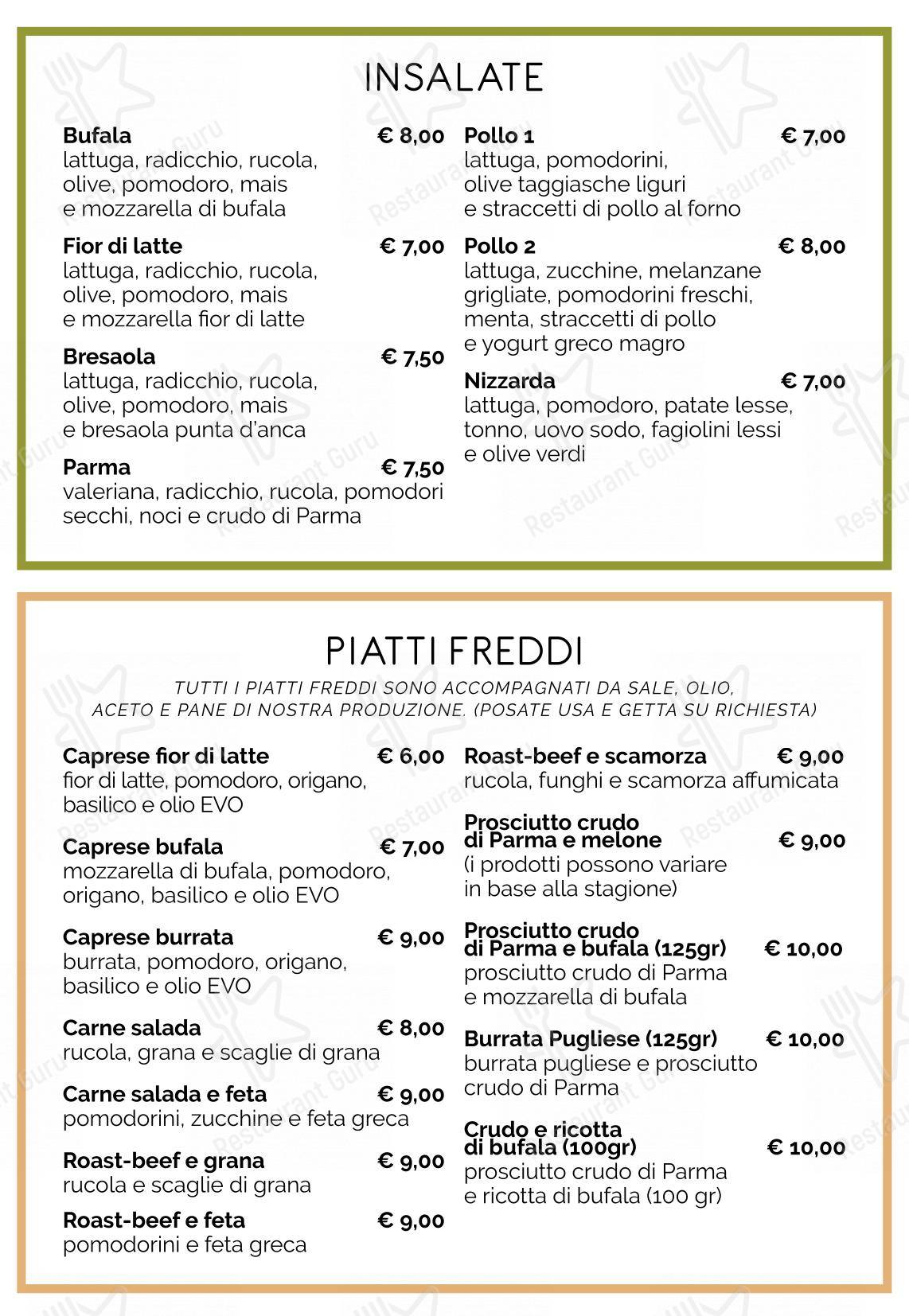 Menu di BACLAS - Pizzeria con cucina, senza glutine, delivery e take away - Детское