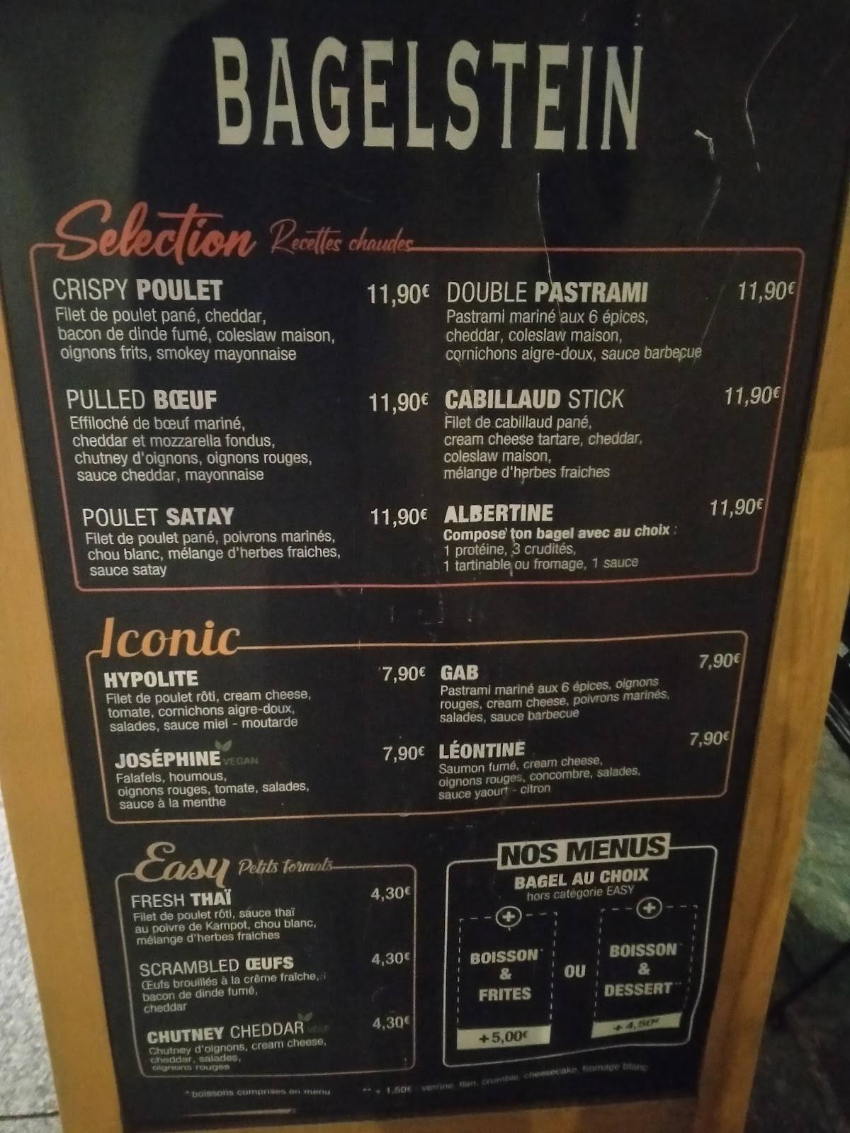 Menu de BAGELSTEIN • Bagels & Coffee shop