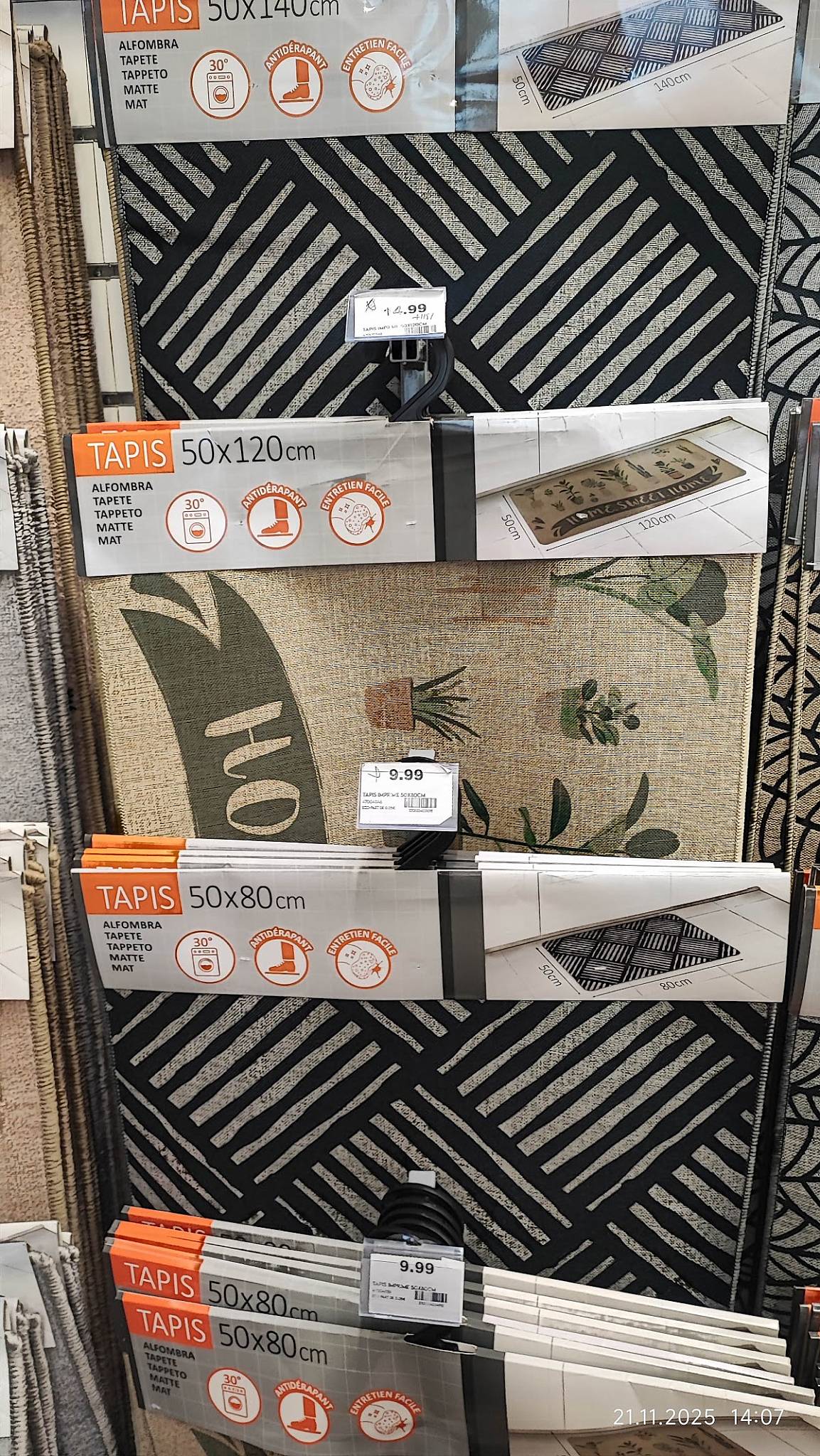 Menu de BAZAR