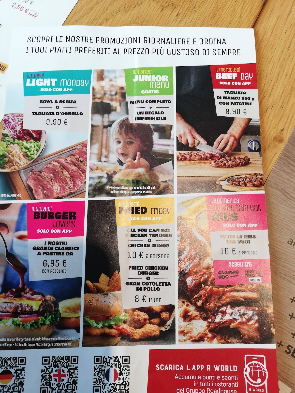 Menu di Roadhouse Restaurant Roma Torre Spaccata 