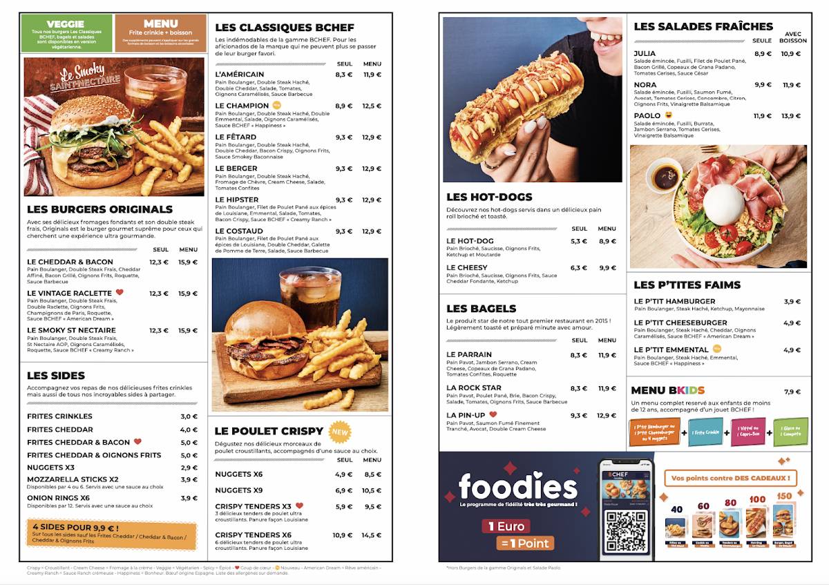 Menu de BCHEF - CARRE SENART