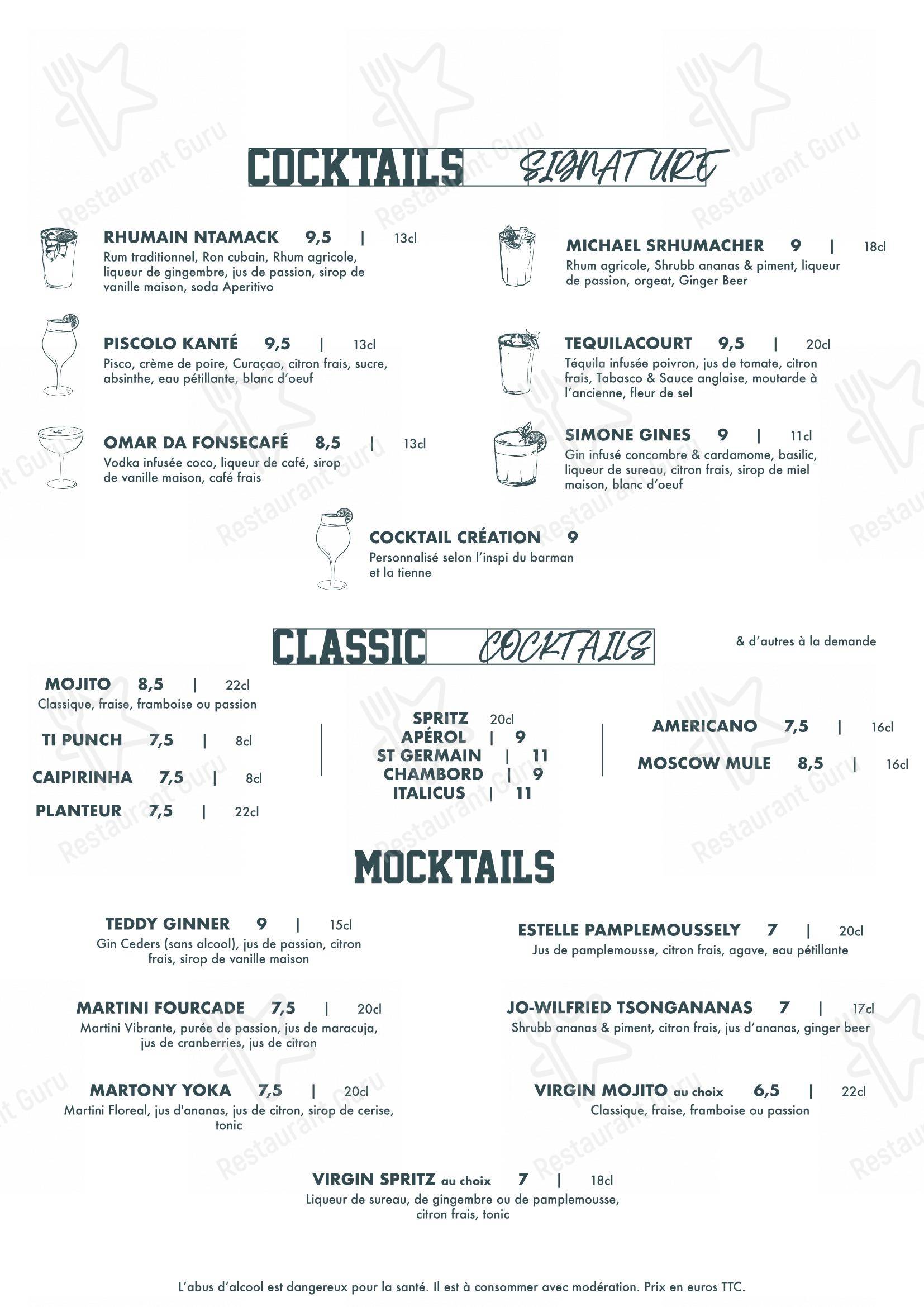 BDS Restaurant Rennes dans Rennes - Menu bar