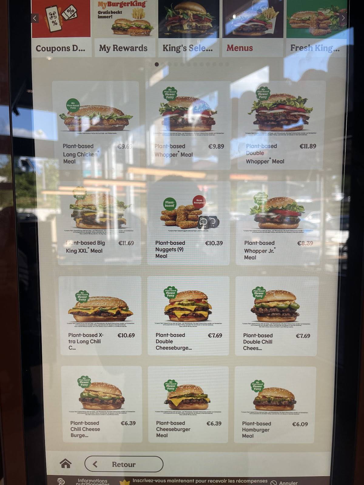 Menu de BURGER KING Perl