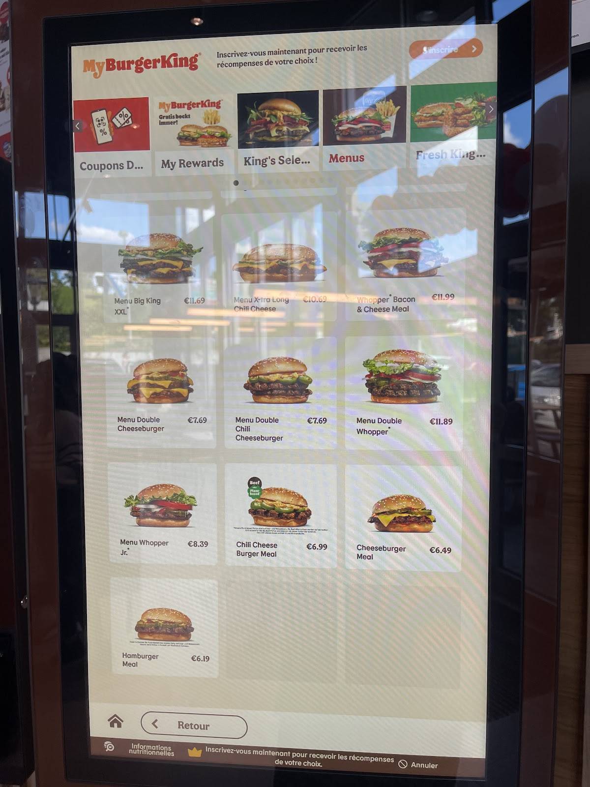 Menu de BURGER KING Perl