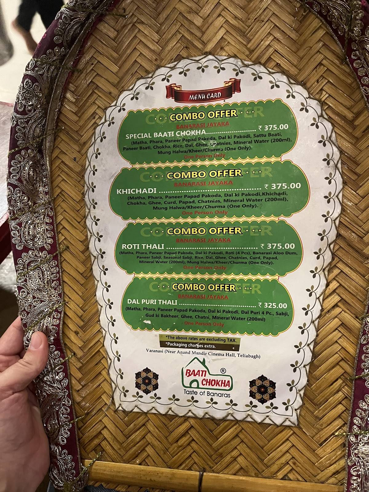 Baati Chokha Restaurant menu