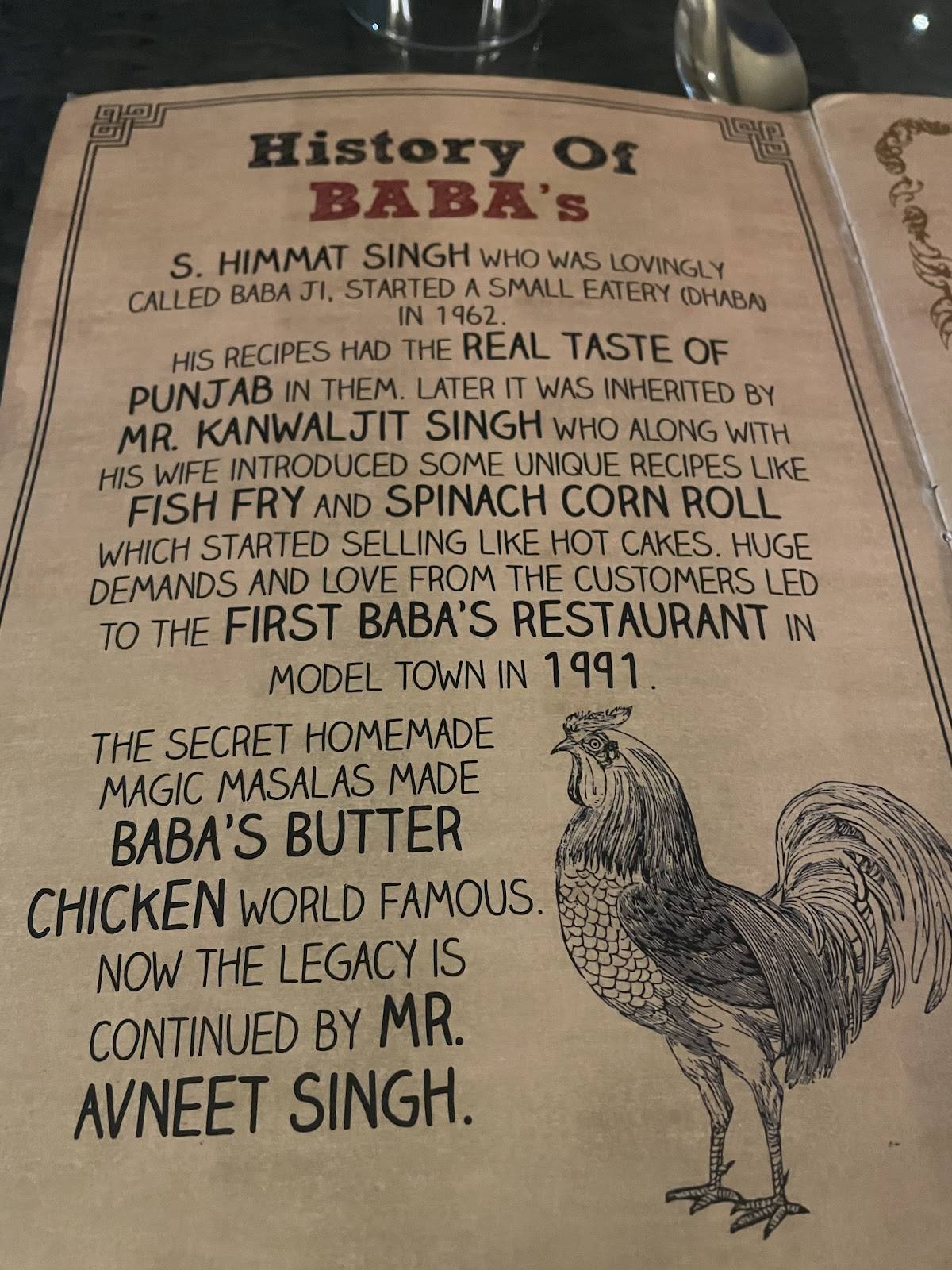 Baba Chicken South City River Side menu