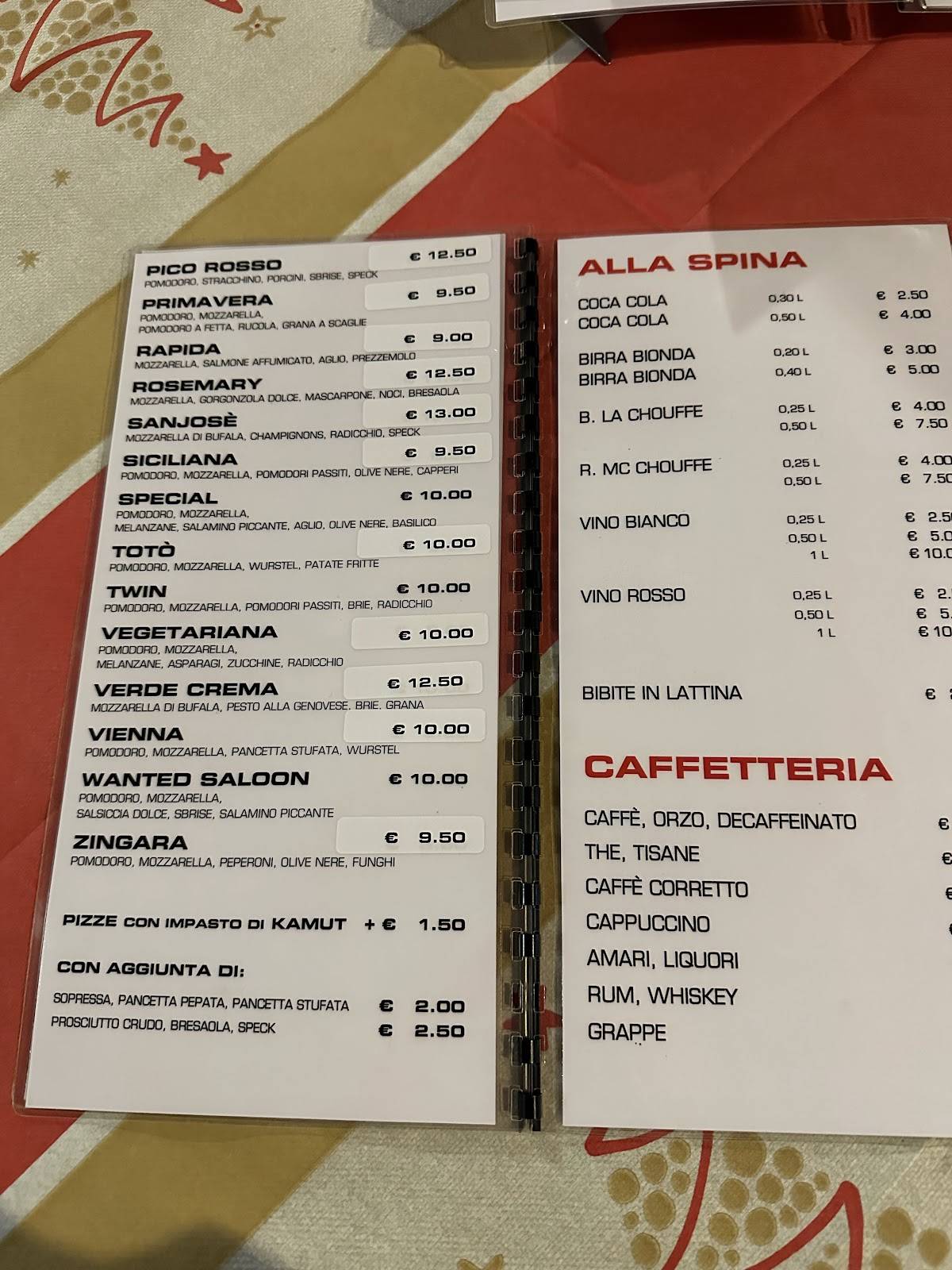 Menu di Pizzeria Wanted Saloon 